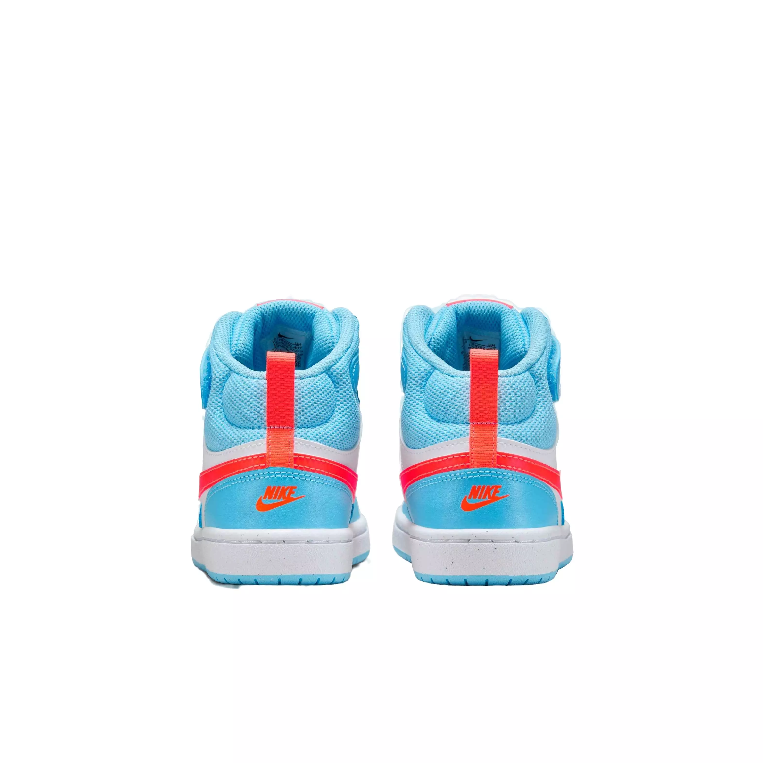 Nike Court Borough Mid 2 "Aquarius Blue/Total Orange/White" Preschool Boys' Shoe - BLUE/ORANGE/WHITE
