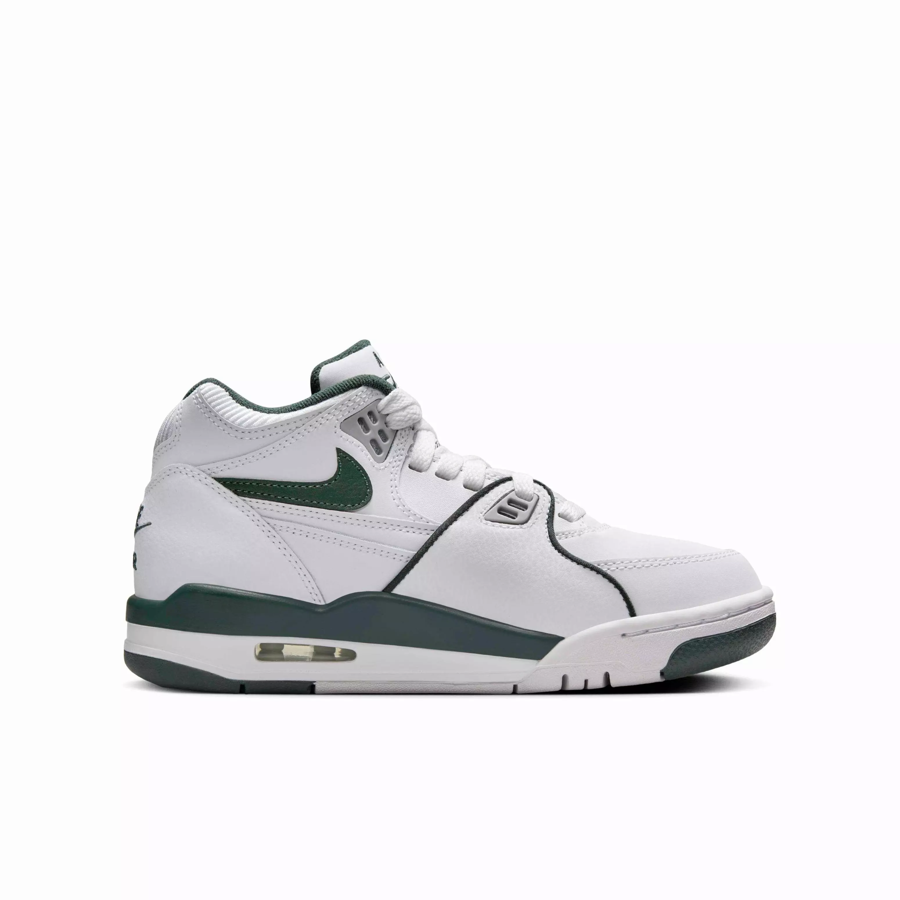 Nike Air Flight 89 "White/Wolf Grey/Vintage Green" Grade School Boys' Shoe - WHITE/GREY/GREEN