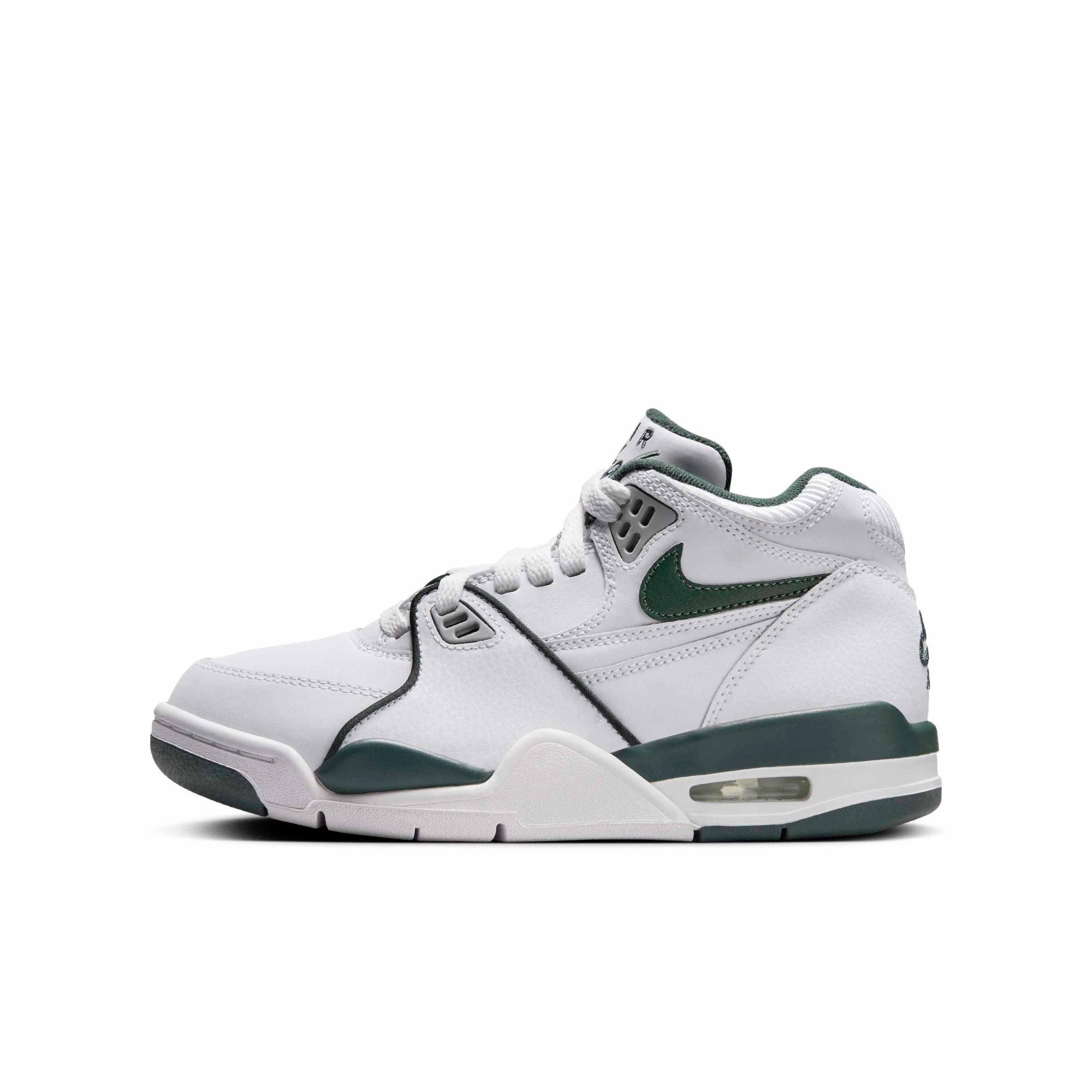 Nike Air Flight 89 Grade School Boys' "White/Wolf Grey/Vintage Green" Shoe