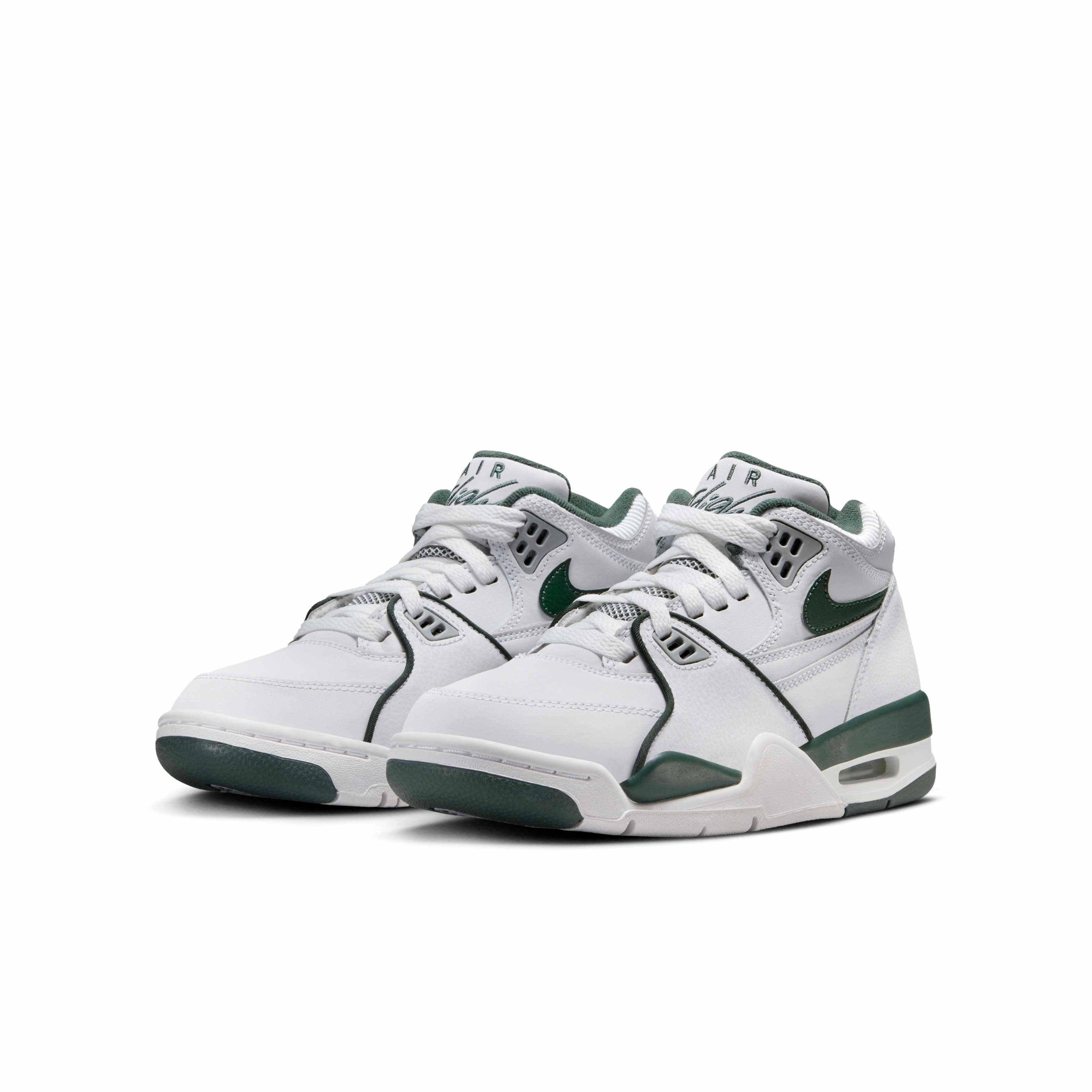 Nike Air Flight 89 Grade School Boys' "White/Wolf Grey/Vintage Green" Shoe