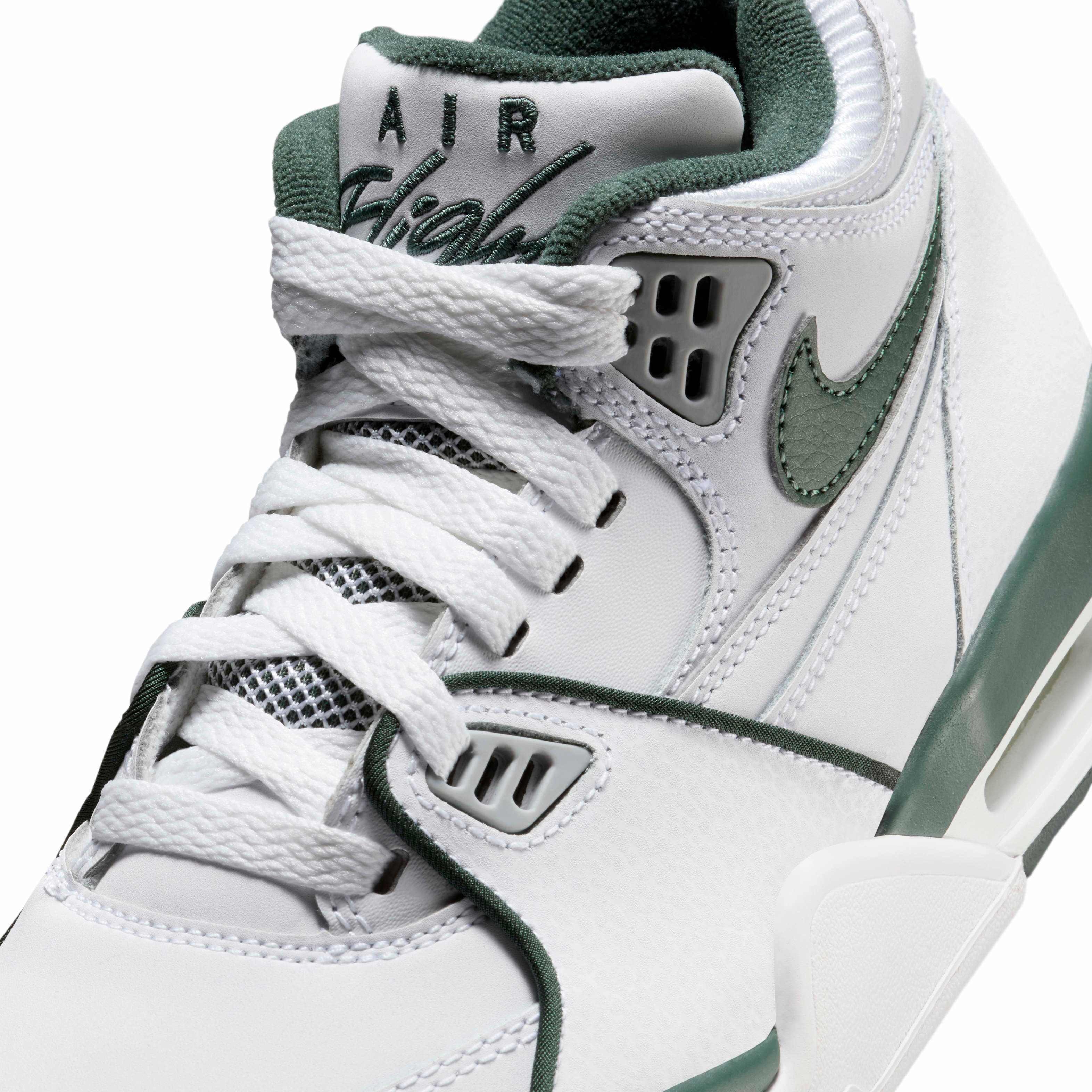Nike Air Flight 89 Grade School Boys' "White/Wolf Grey/Vintage Green" Shoe