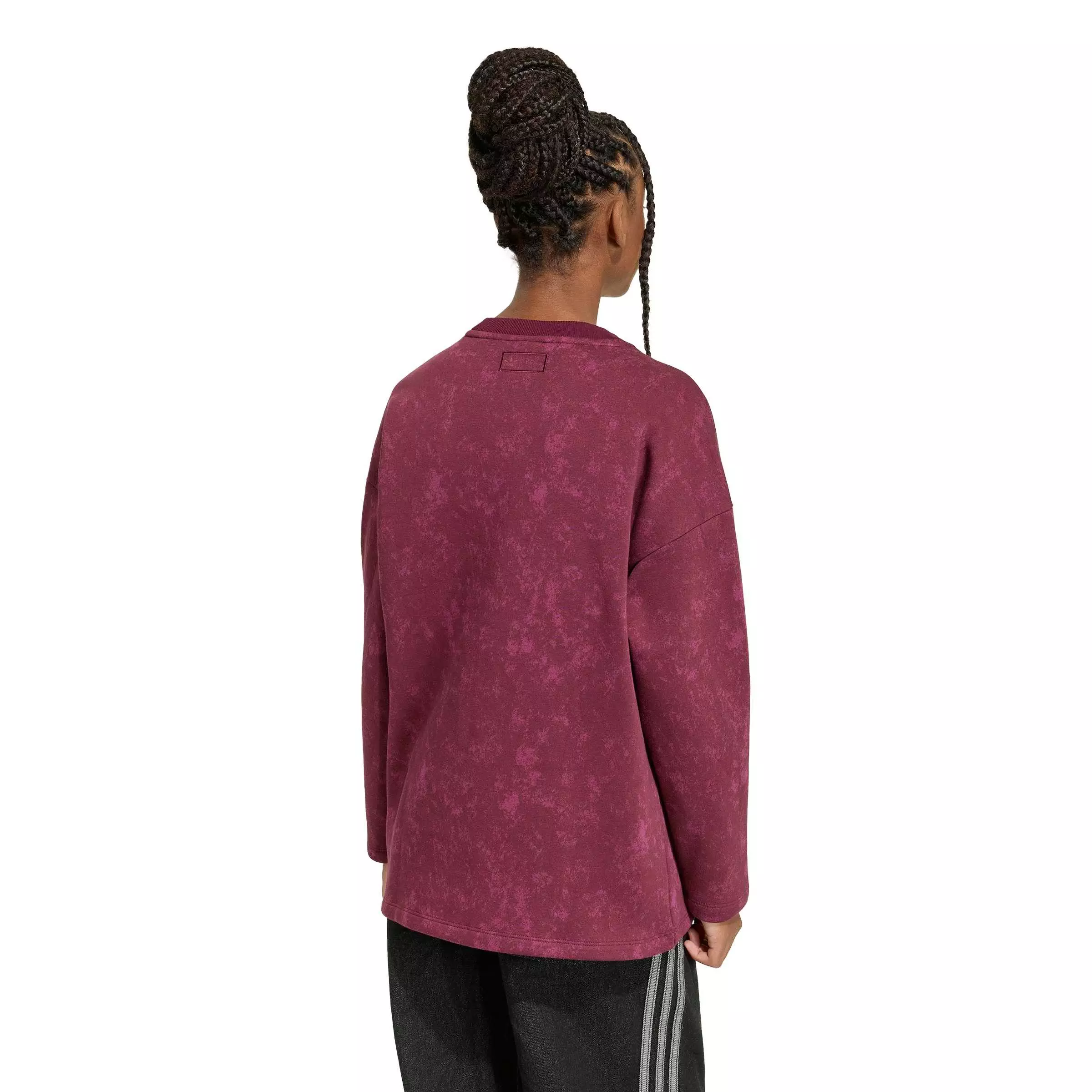 adidas Originals Big Girls' Disney Villains Oversized Washed Tee Shirt - Maroon - MAROON