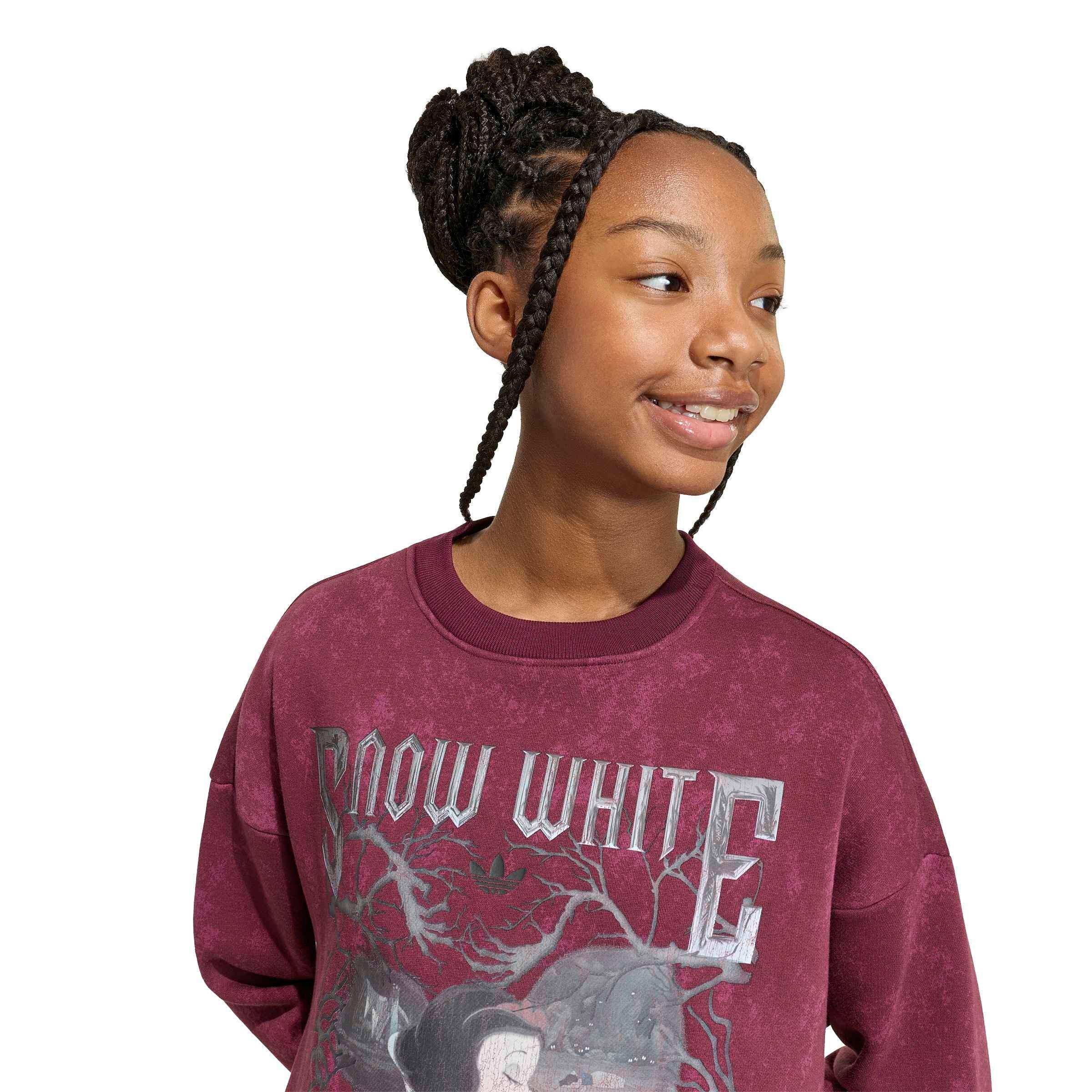 adidas Originals Big Girls' Disney Villains Oversized Washed Tee Shirt - Maroon - MAROON