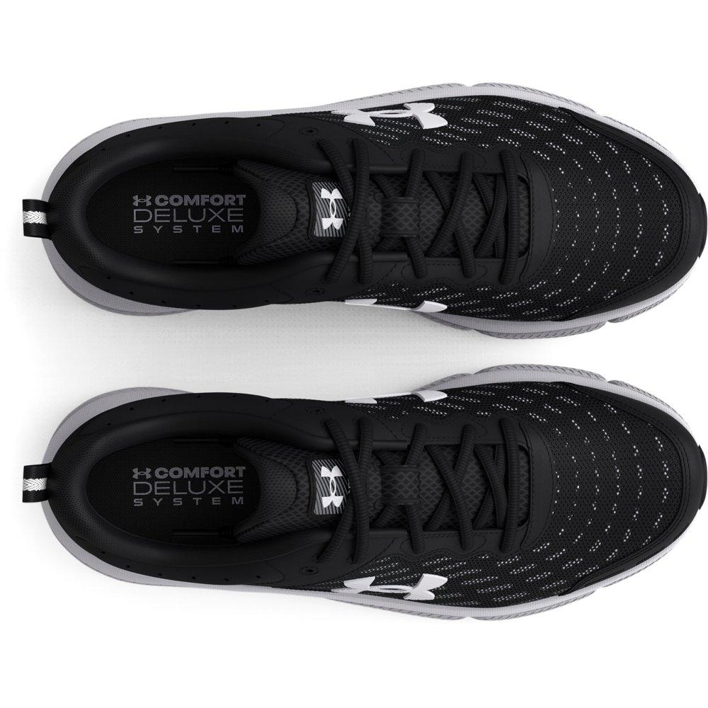 Under Armour Charged Assert 10 R "Black/White" Men's Running Shoe - BLACK/WHITE Thumbnail View 3