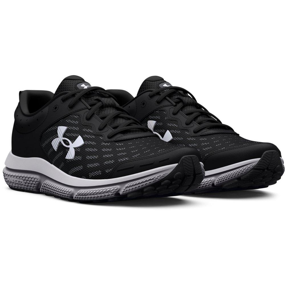 Under Armour Charged Assert 10 R "Black/White" Men's Running Shoe - BLACK/WHITE Thumbnail View 5