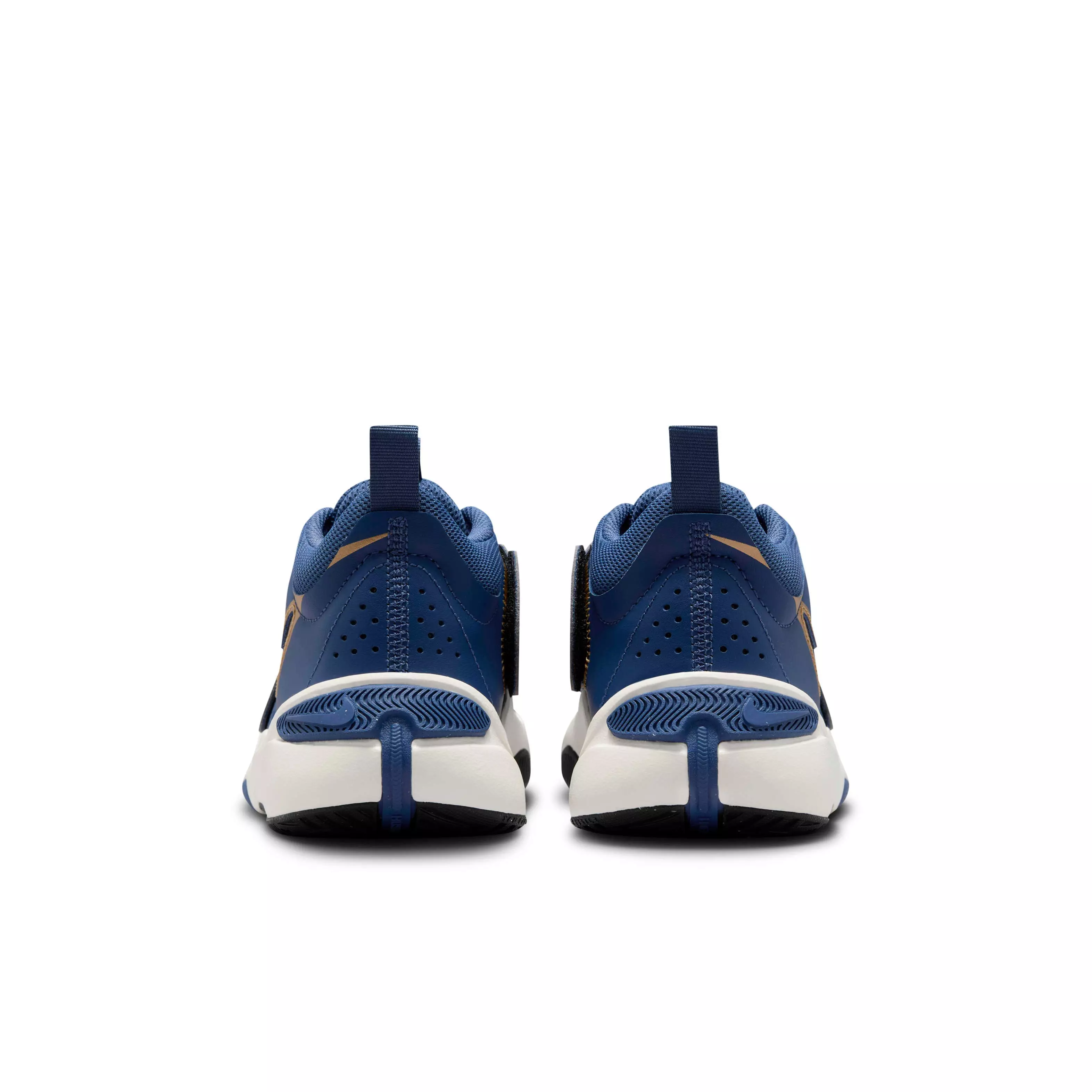 Nike Team Hustle D 11 "Mystic Navy/Pale Ivory/Metallic Gold/Black" Grade School Boys' Basketball Shoe - NAVY/IVORY/GOLD/BLACK