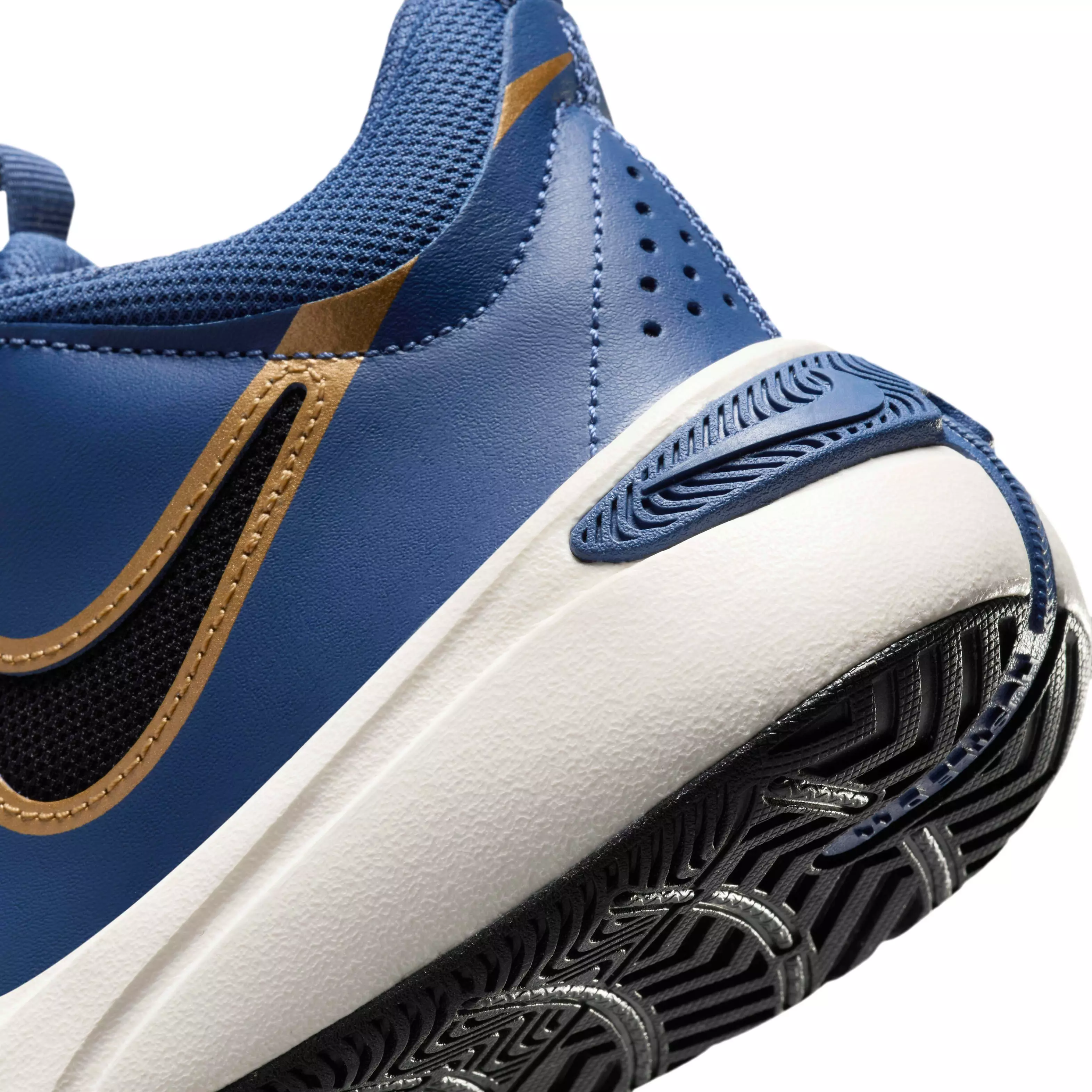 Nike Team Hustle D 11 "Mystic Navy/Pale Ivory/Metallic Gold/Black" Grade School Boys' Basketball Shoe - NAVY/IVORY/GOLD/BLACK