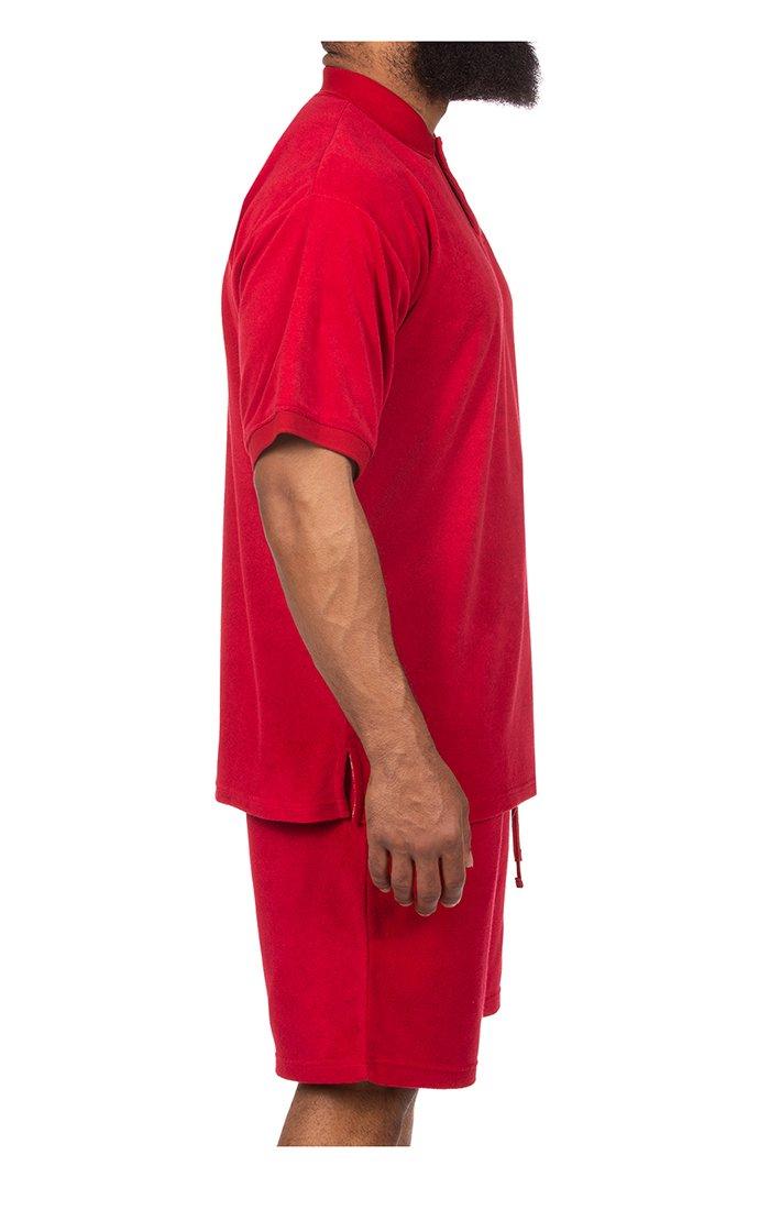 Hustle Gang Men's Long Stem Polo - Chili Pepper - CHILI PEPPER Thumbnail View 3