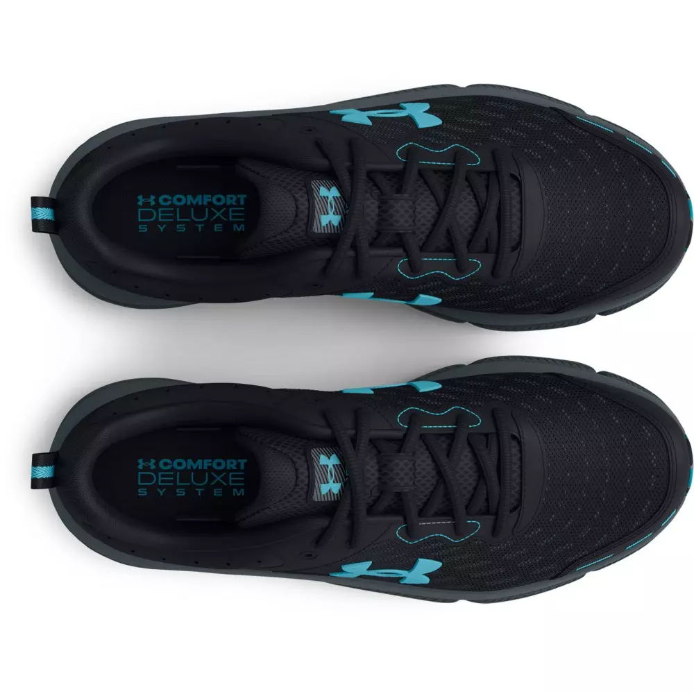 Under Armour Charged Assert 10 R "Black/Blue Surf" Men's Running Shoe - BLACK/BLUE
