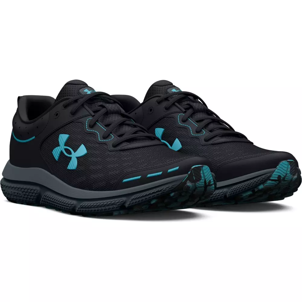Under Armour Charged Assert 10 R "Black/Blue Surf" Men's Running Shoe - BLACK/BLUE