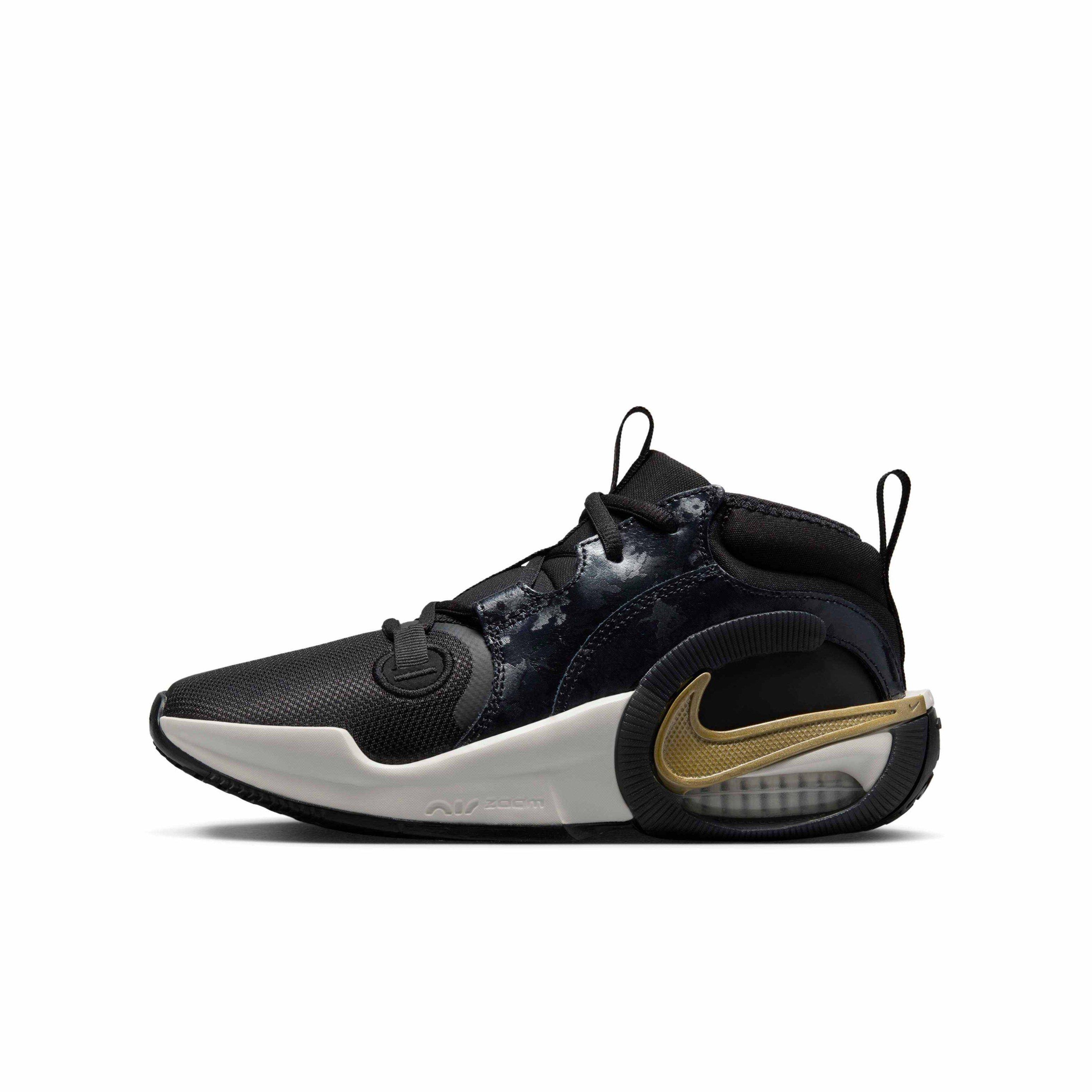 Nike Air Zoom Crossover 2 "Black/Pale Ivory/Metallic Gold" Grade School Boys' Basketball Shoe