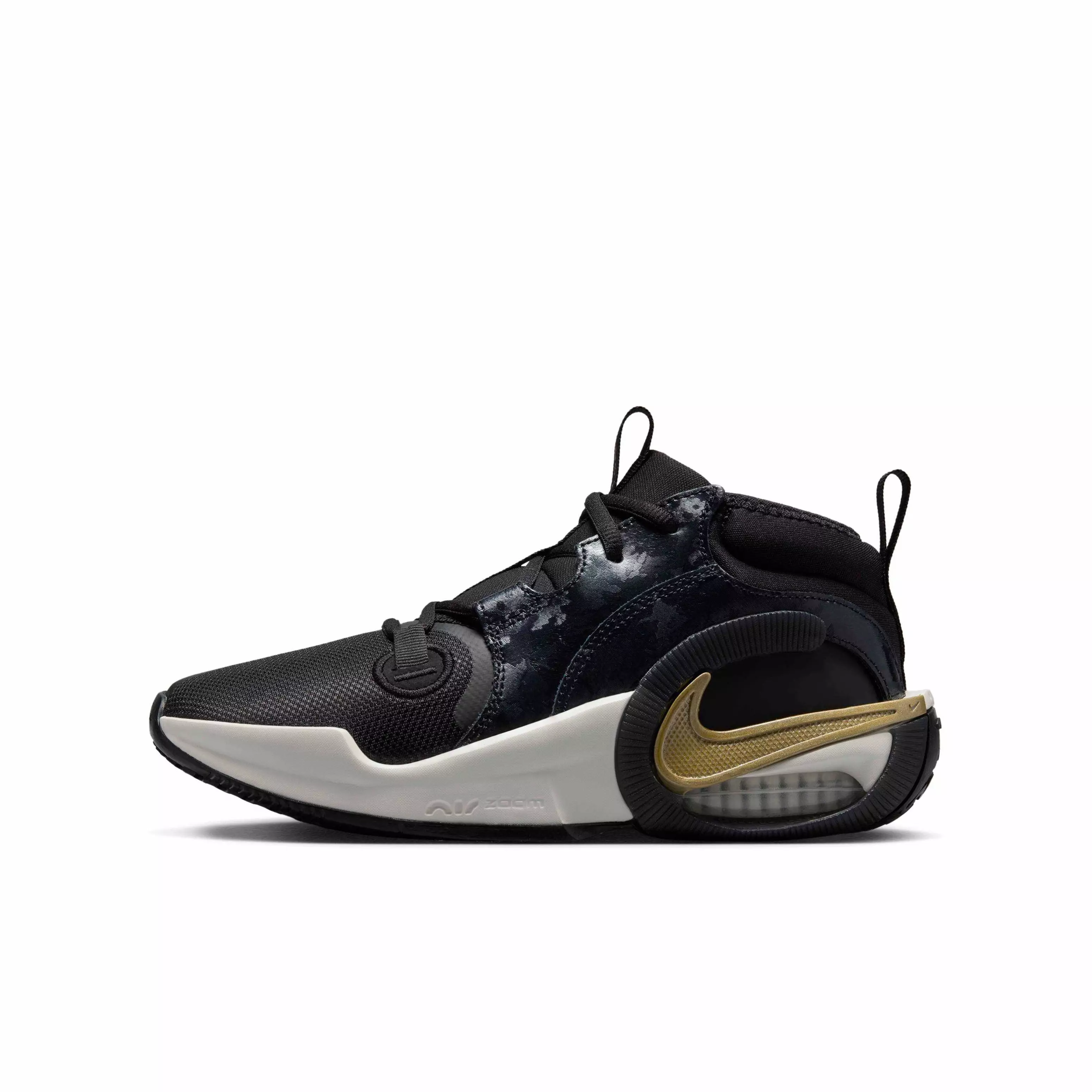 Nike Air Zoom Crossover 2 "Black/Pale Ivory/Metallic Gold" Grade School Boys' Basketball Shoe - BLACK/IVORY/GOLD