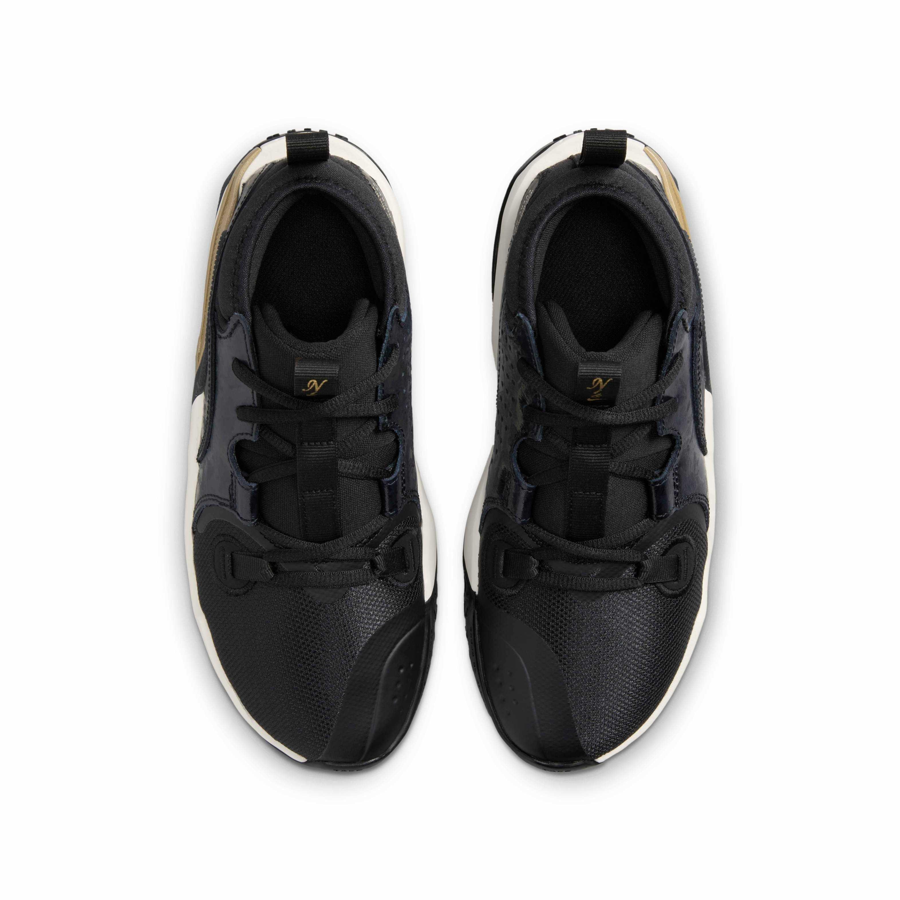 Nike Air Zoom Crossover 2 "Black/Pale Ivory/Metallic Gold" Grade School Boys' Basketball Shoe