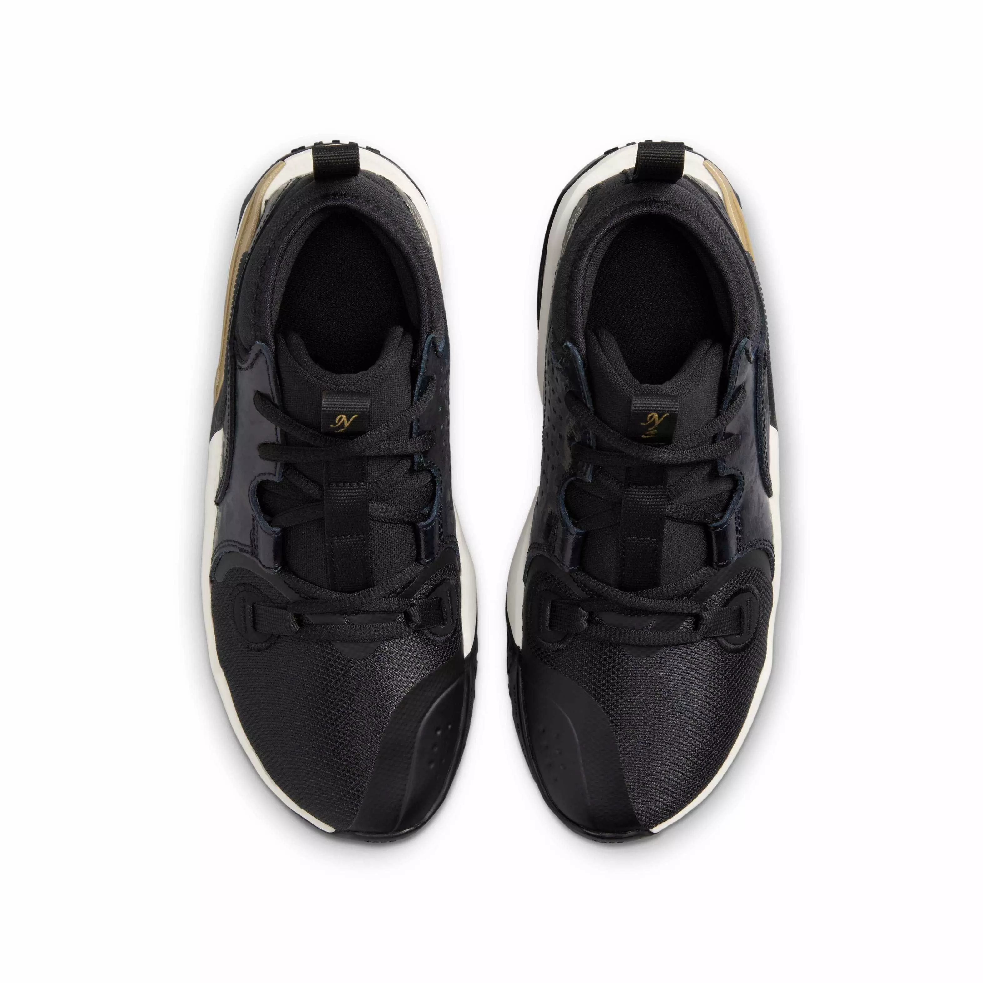 Nike Air Zoom Crossover 2 "Black/Pale Ivory/Metallic Gold" Grade School Boys' Basketball Shoe - BLACK/IVORY/GOLD