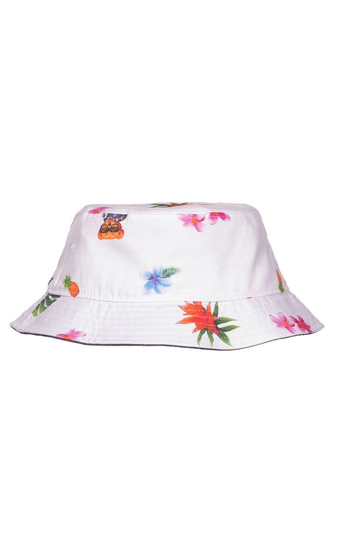 Hustle Gang Men's Bow and Stern Bucket Hat - White - WHITE Thumbnail View 1