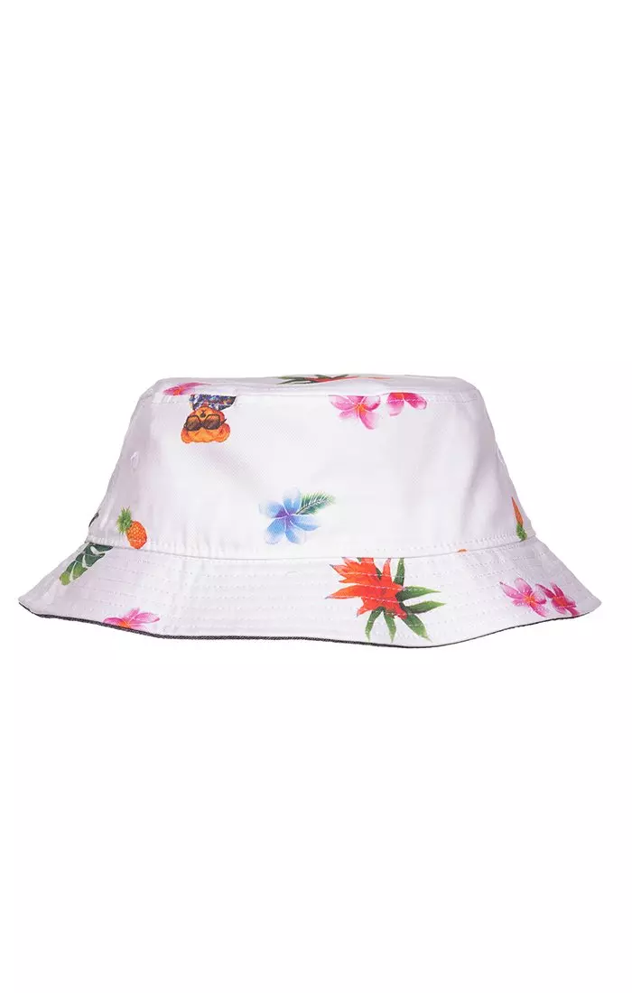 Hustle Gang Men's Bow and Stern Bucket Hat - White - WHITE