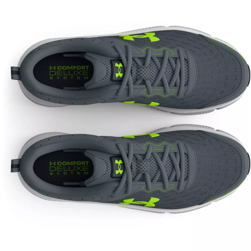 Under Armour Charged Assert 10 R "Gravel/Lime Surge" Men's Running Shoe - GRAVEL/LIME