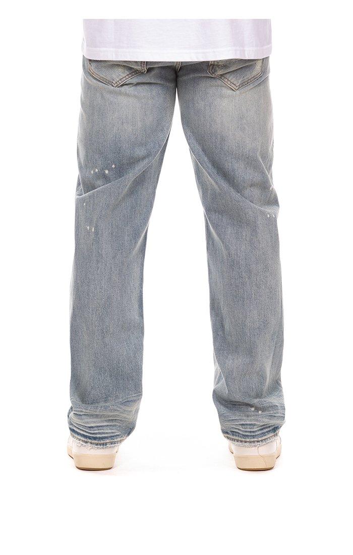 Hustle Gang Men's First Frost Relaxed Fit Light Wash Denim Jeans - LT BLUE Thumbnail View 2