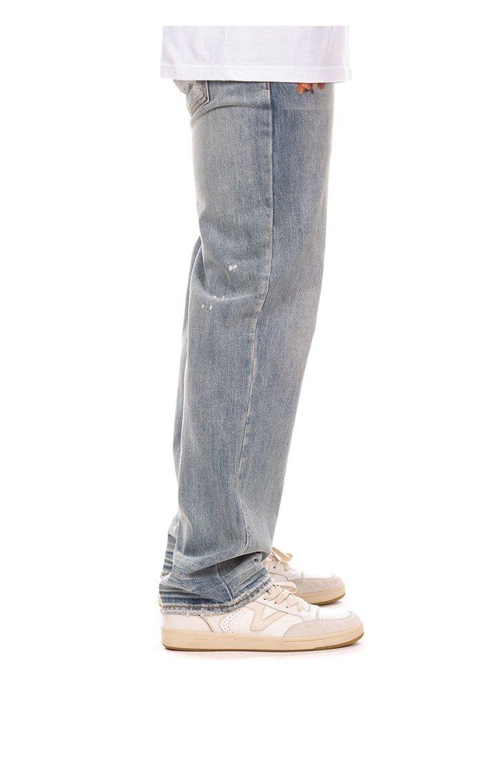 Hustle Gang Men's First Frost Relaxed Fit Light Wash Denim Jeans - LT BLUE Thumbnail View 3