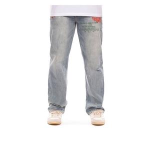 Hustle Gang Men's First Frost Relaxed Fit Light Wash Denim Jeans