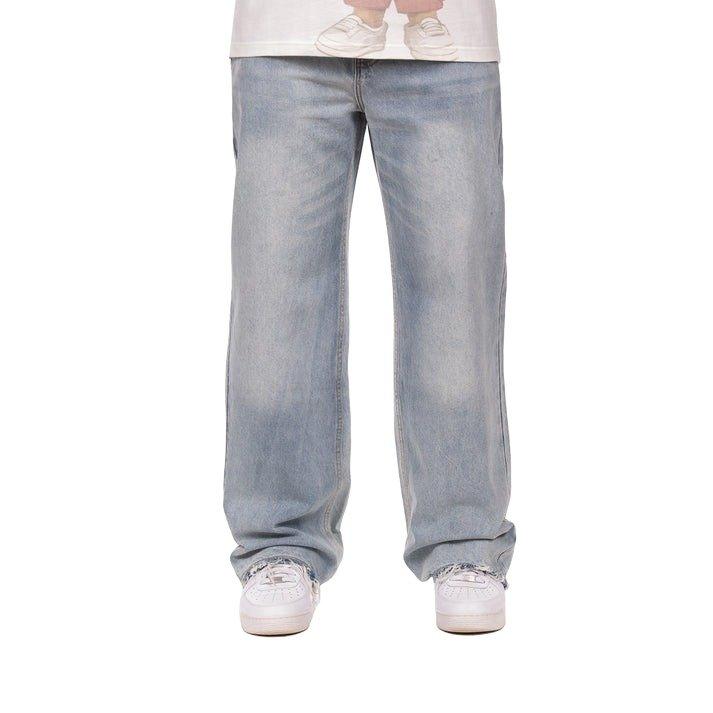 Hustle Gang Men's Theo Relaxed Fit Light Wash Denim Jeans - LT BLUE Thumbnail View 1