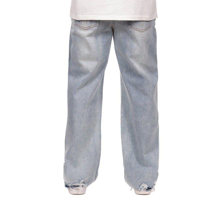 Hustle Gang Men's Theo Relaxed Fit Light Wash Denim Jeans - LT BLUE Thumbnail View 2