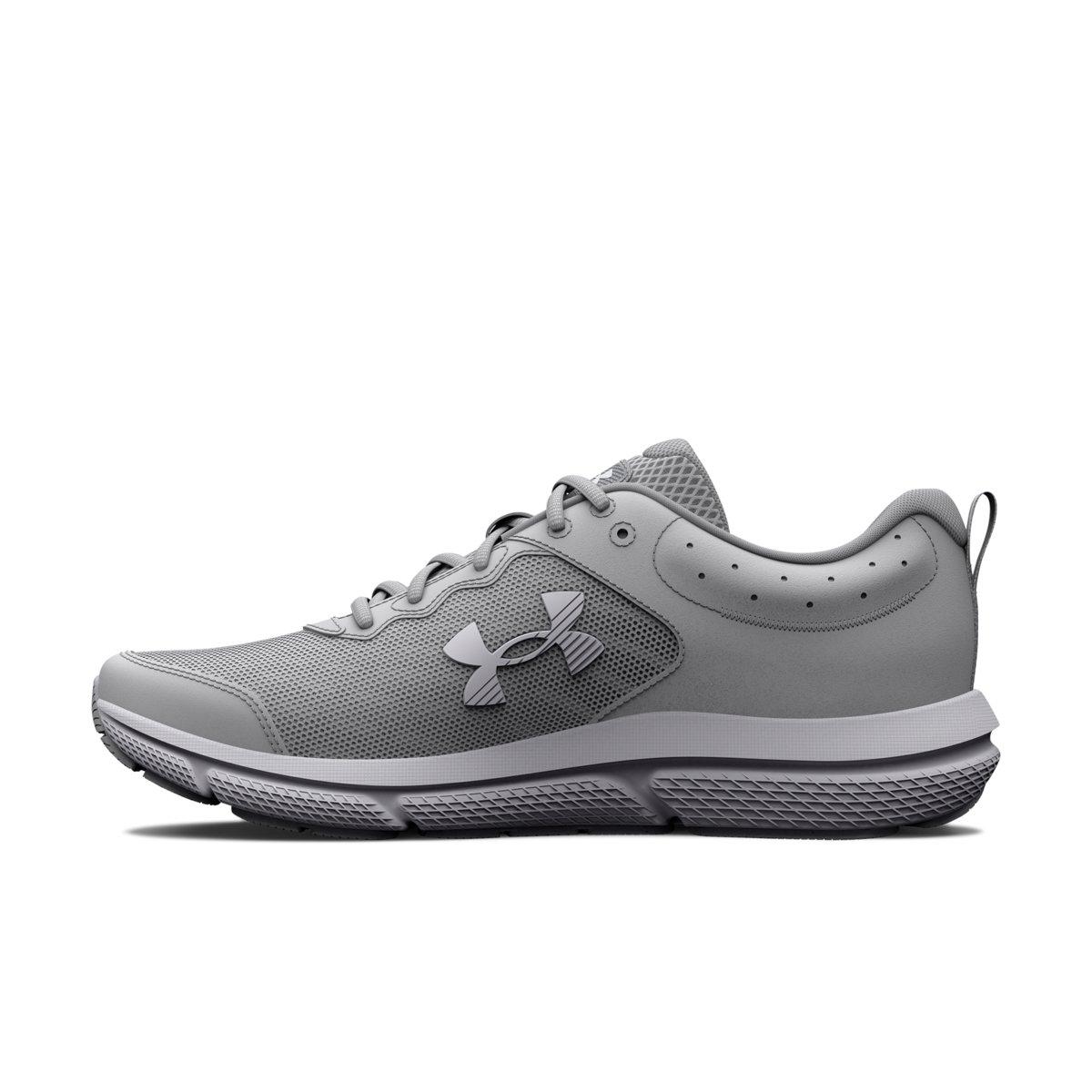 Under Armour Charged Assert 10 R "Mod Grey/White" Men's Running Shoe - GREY/WHITE Thumbnail View 2