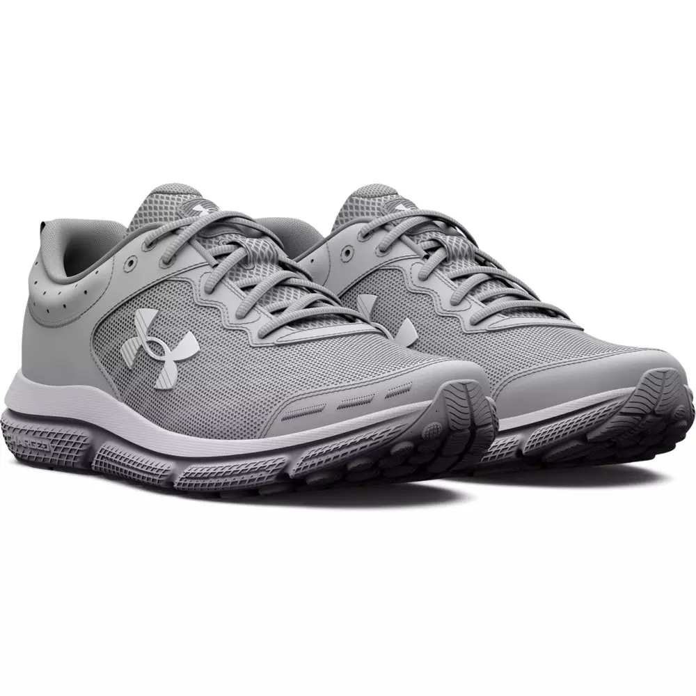Under Armour Charged Assert 10 R "Mod Grey/White" Men's Running Shoe - GREY/WHITE