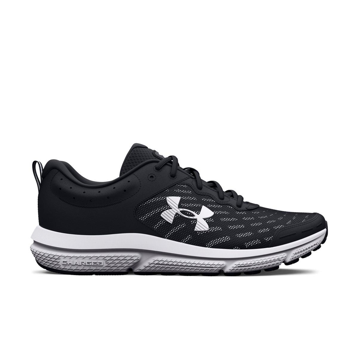 Under Armour Charged Assert 10 "Black/White" Men's Wide 4E Running Shoe - BLACK/WHITE Thumbnail View 1