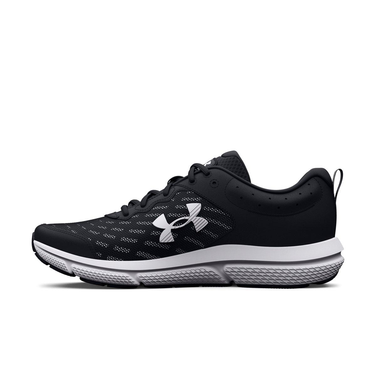 Under Armour Charged Assert 10 "Black/White" Men's Wide 4E Running Shoe - BLACK/WHITE Thumbnail View 2
