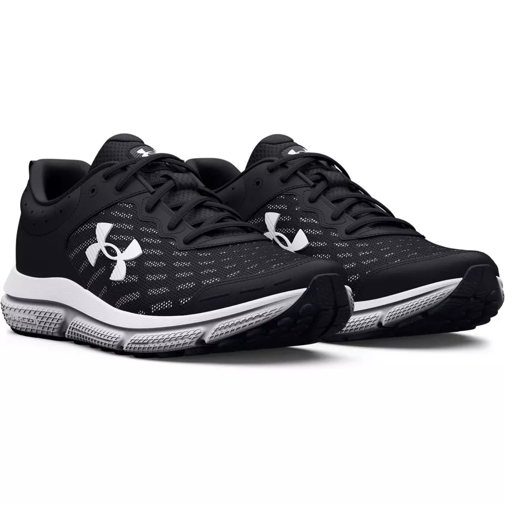 Under Armour Charged Assert 10 "Black/White" Men's Wide 4E Running Shoe - BLACK/WHITE