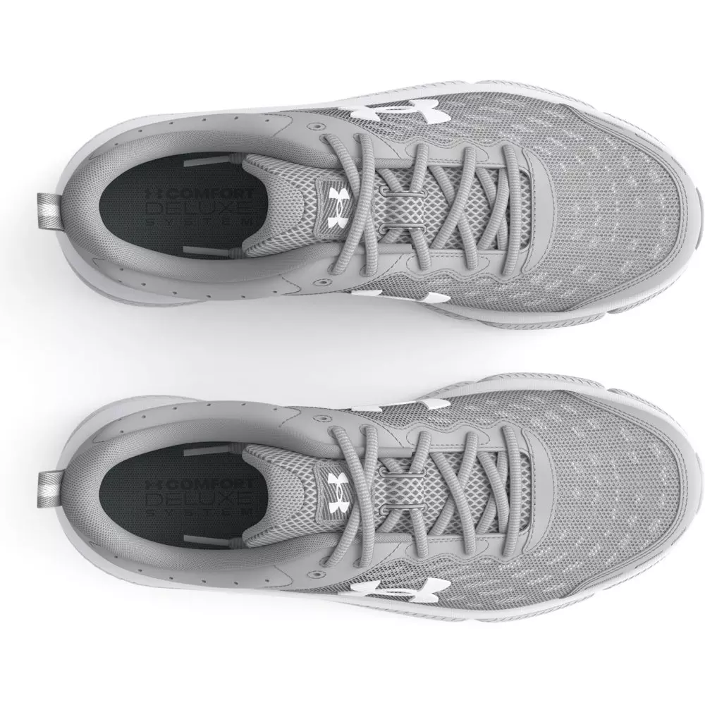 Under Armour Charged Assert 10 "Mod Grey/White" Men's Wide 4E Running Shoe - GREY/WHITE