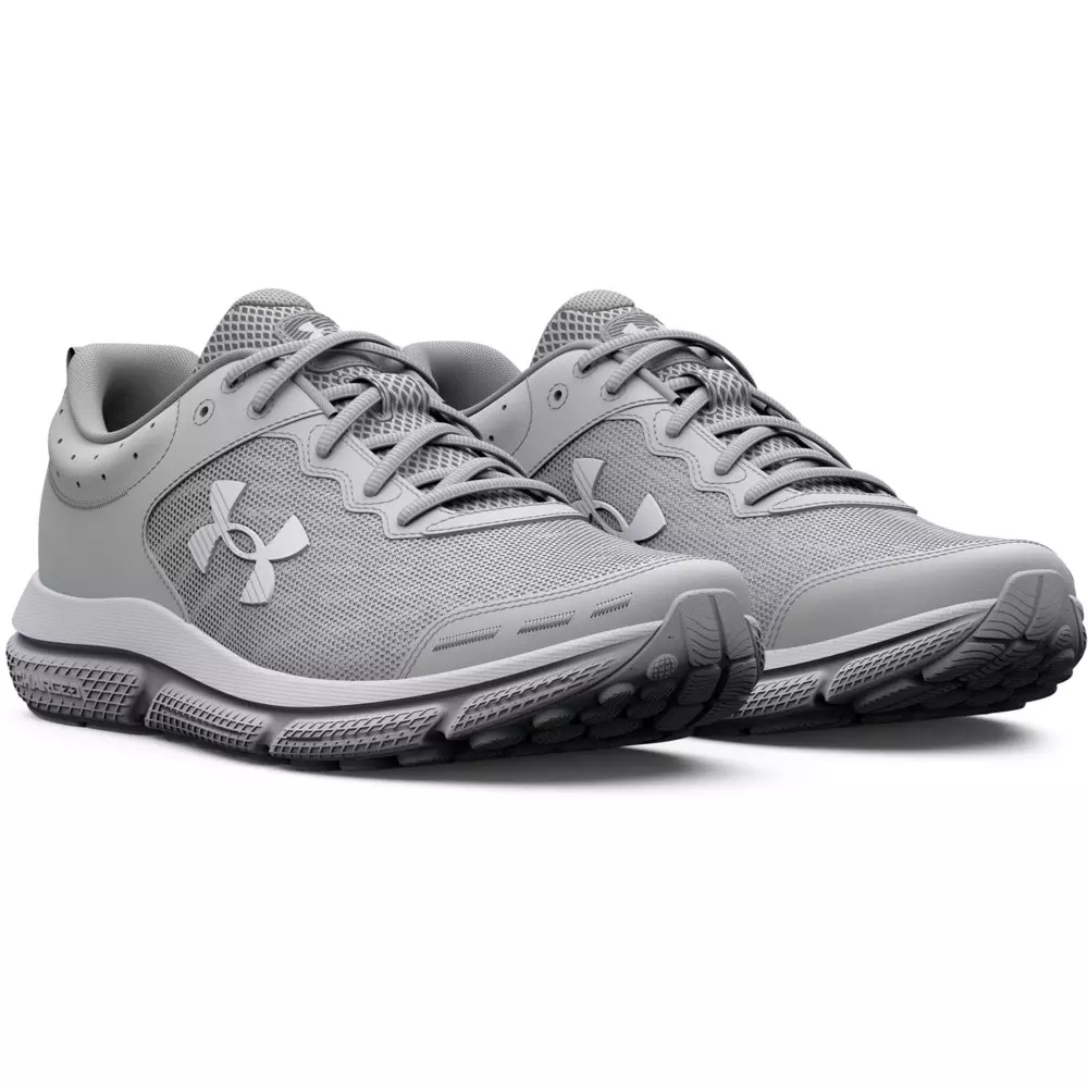 Under Armour Charged Assert 10 "Mod Grey/White" Men's Wide 4E Running Shoe - GREY/WHITE