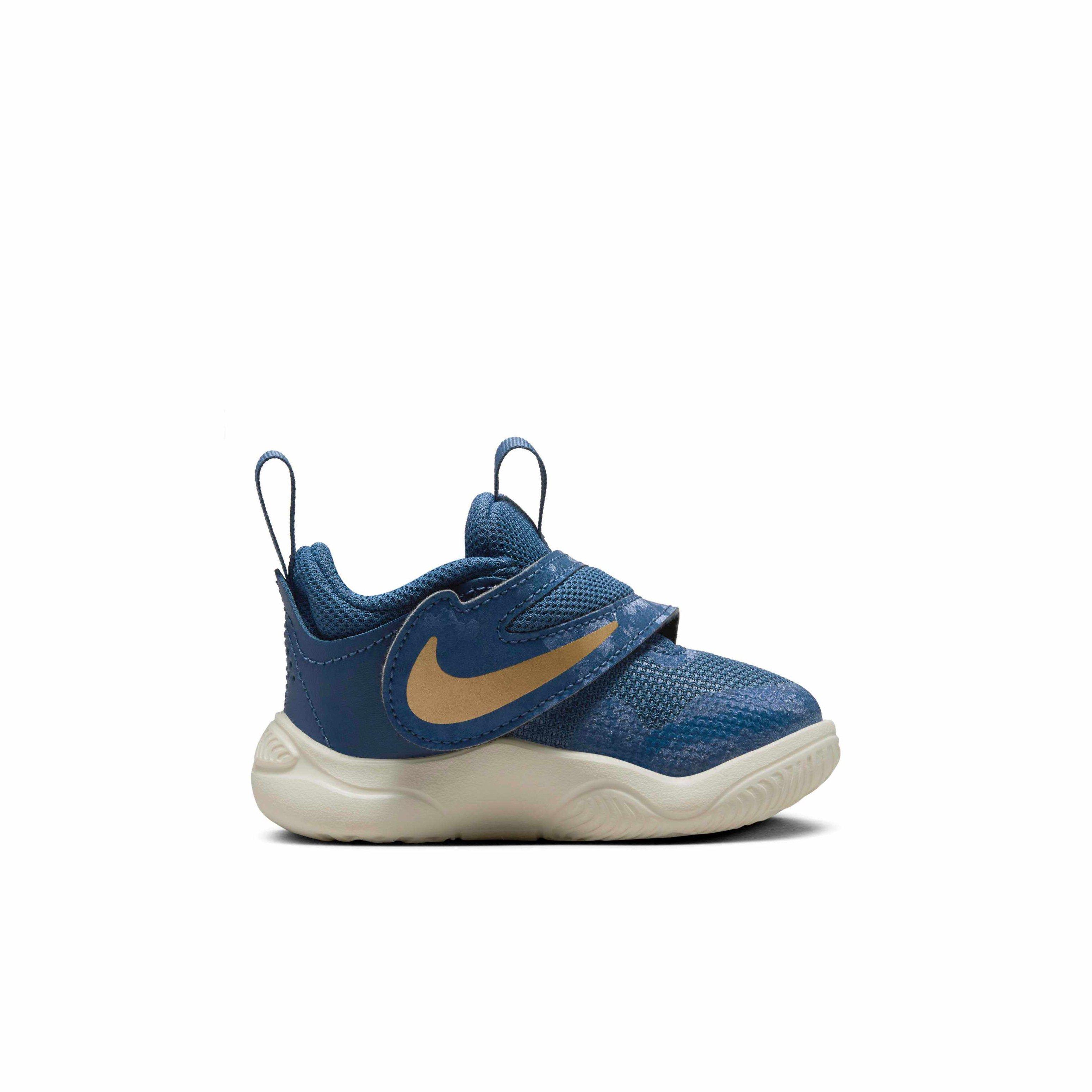 Nike Team Hustle D 11 "Mystic Navy/Pale Ivory/Metallic Gold/Black" Infant Boys' Basketball Shoe - NAVY/IVORY/GOLD/BLACK Thumbnail View 1