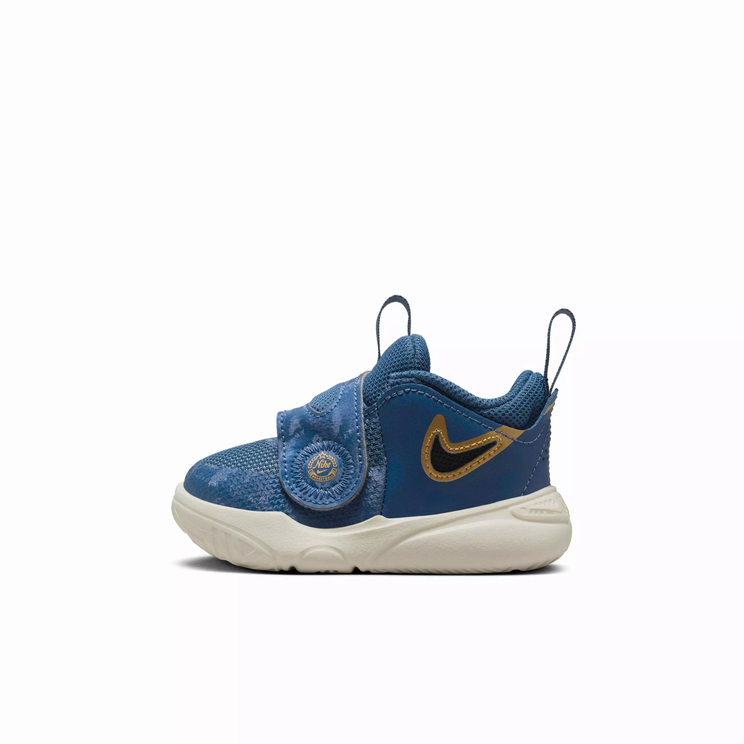 Nike Team Hustle D 11 "Mystic Navy/Pale Ivory/Metallic Gold/Black" Infant Boys' Basketball Shoe - NAVY/IVORY/GOLD/BLACK