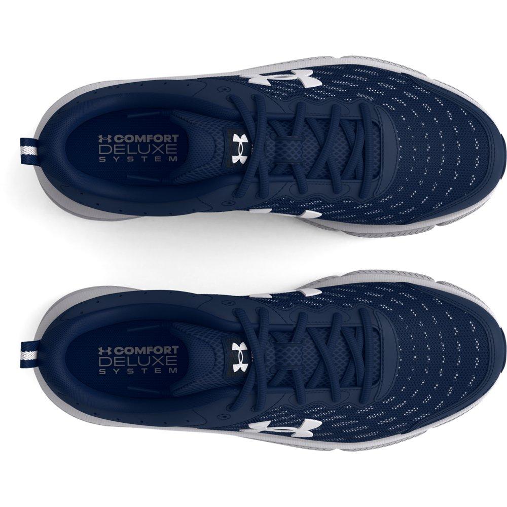 Under Armour Charged Assert 10 "Academy/White" Men's Wide 4E Running Shoe - ACADEMY/WHITE Thumbnail View 3