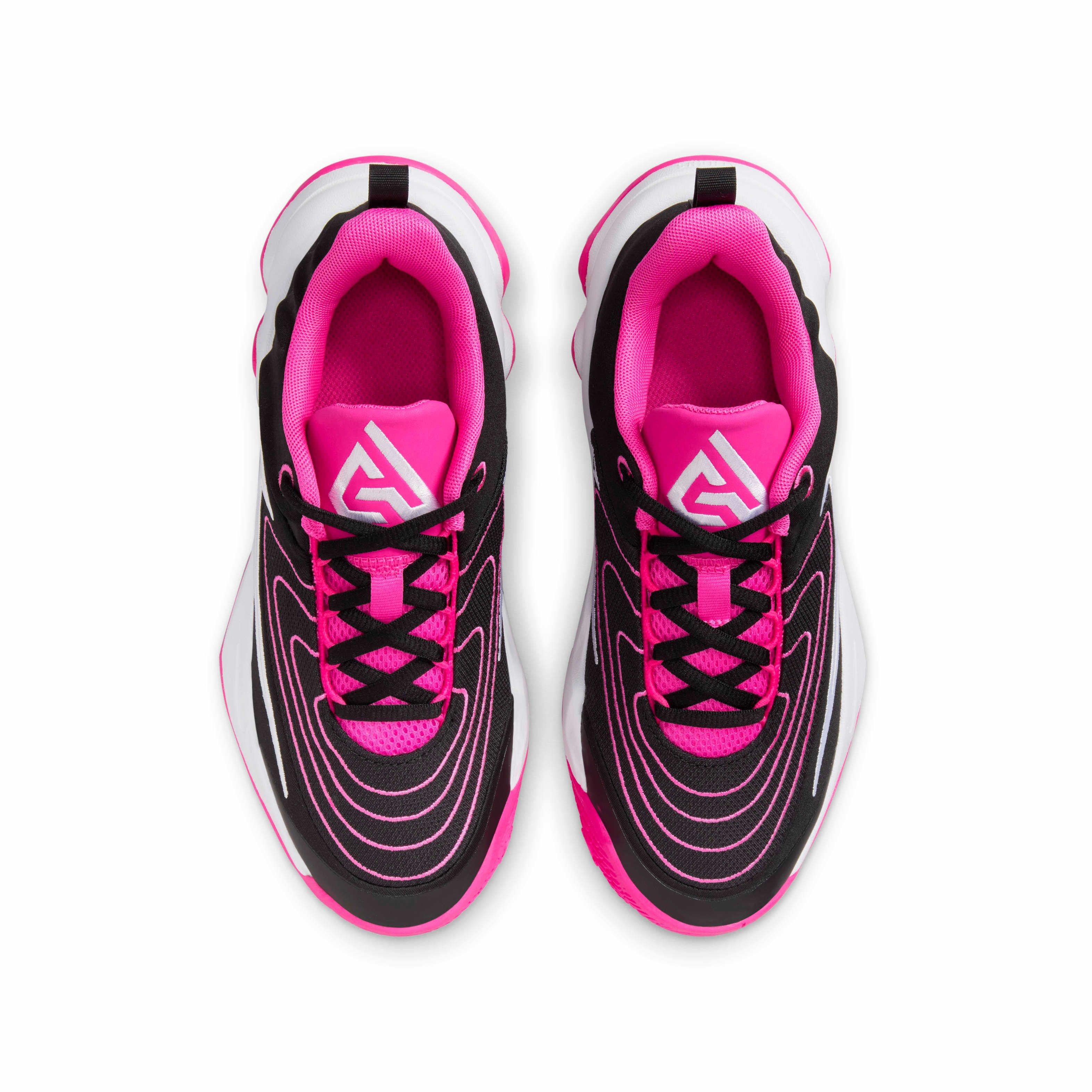 Nike Giannis Immortality 4 Grade School Boys' "Black/Laser Fuchsia/White" Basketball Shoe