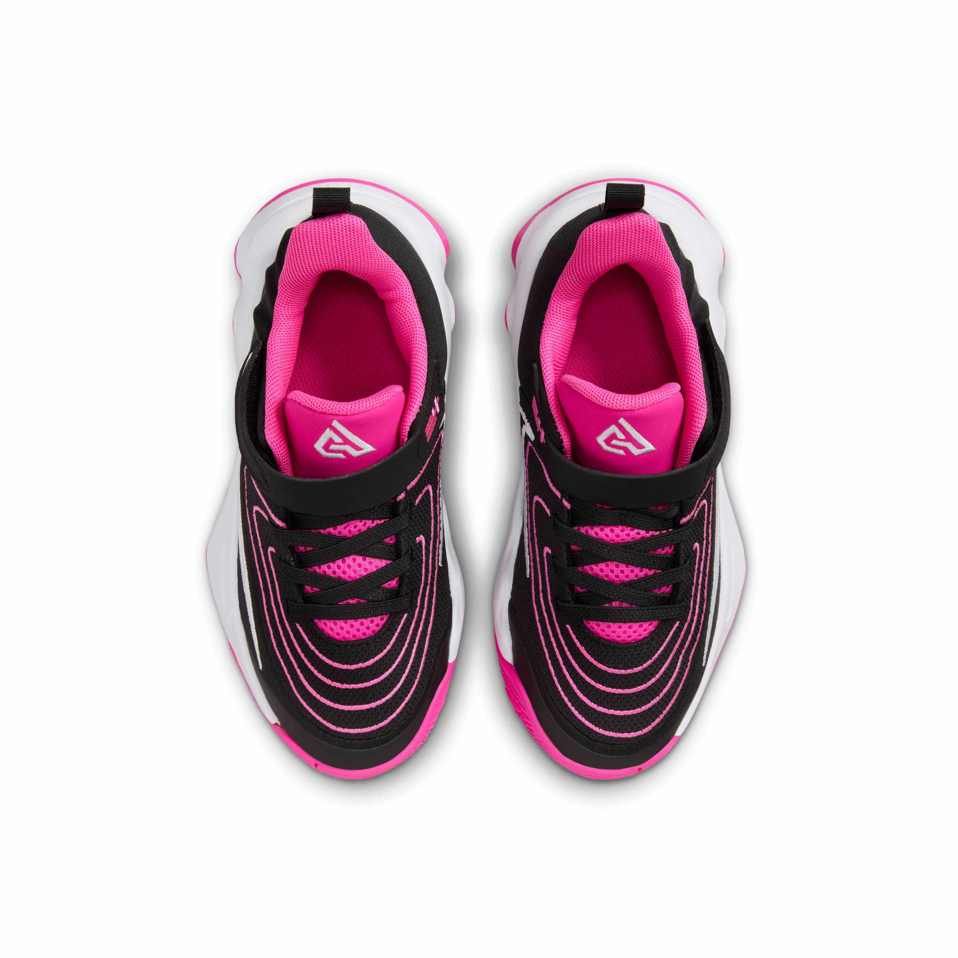 Nike Giannis Immortality 4 Preschool Boys' "Black/Laser Fuchsia/White" Basketball Shoe