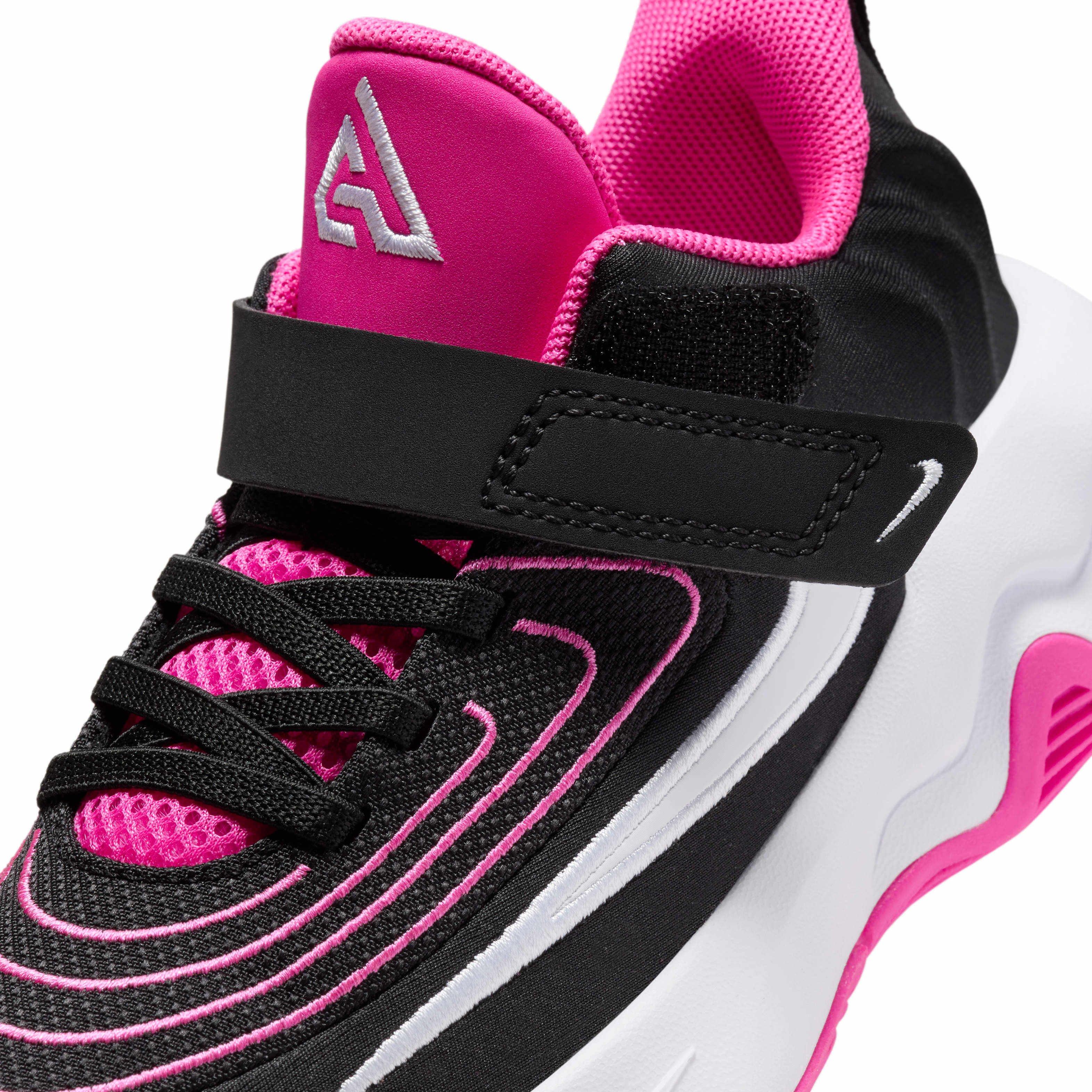 Nike Giannis Immortality 4 Preschool Boys' "Black/Laser Fuchsia/White" Basketball Shoe