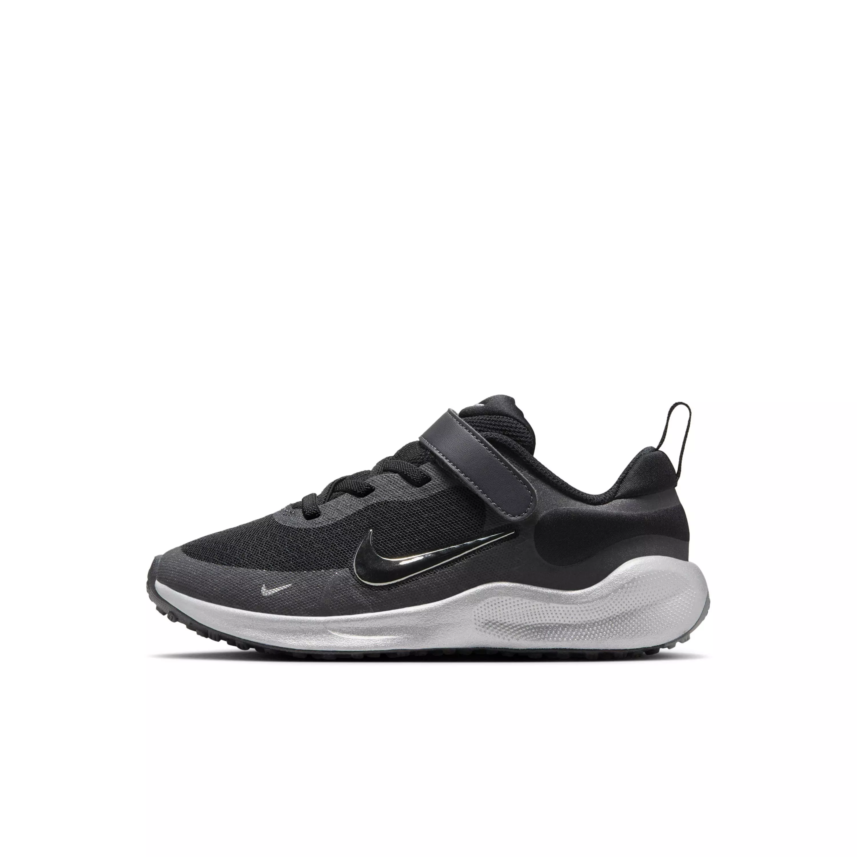 Nike Revolution 7 "Black/Anthracite/Smoke Grey/Metallic Silver" Preschool Boys' Running Shoe - BLACK/ANTHRACITE/GREY/SILVER