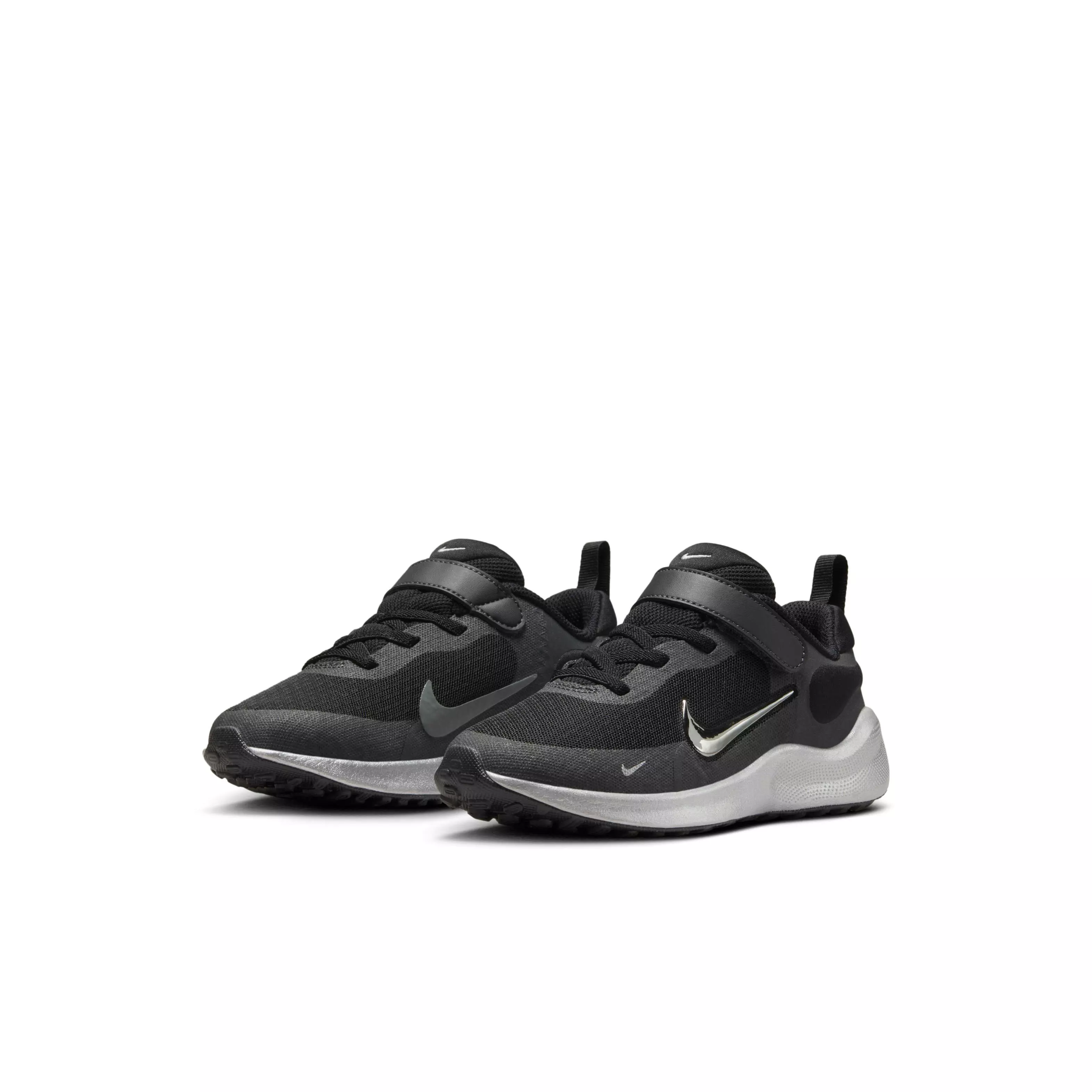 Nike Revolution 7 "Black/Anthracite/Smoke Grey/Metallic Silver" Preschool Boys' Running Shoe - BLACK/ANTHRACITE/GREY/SILVER