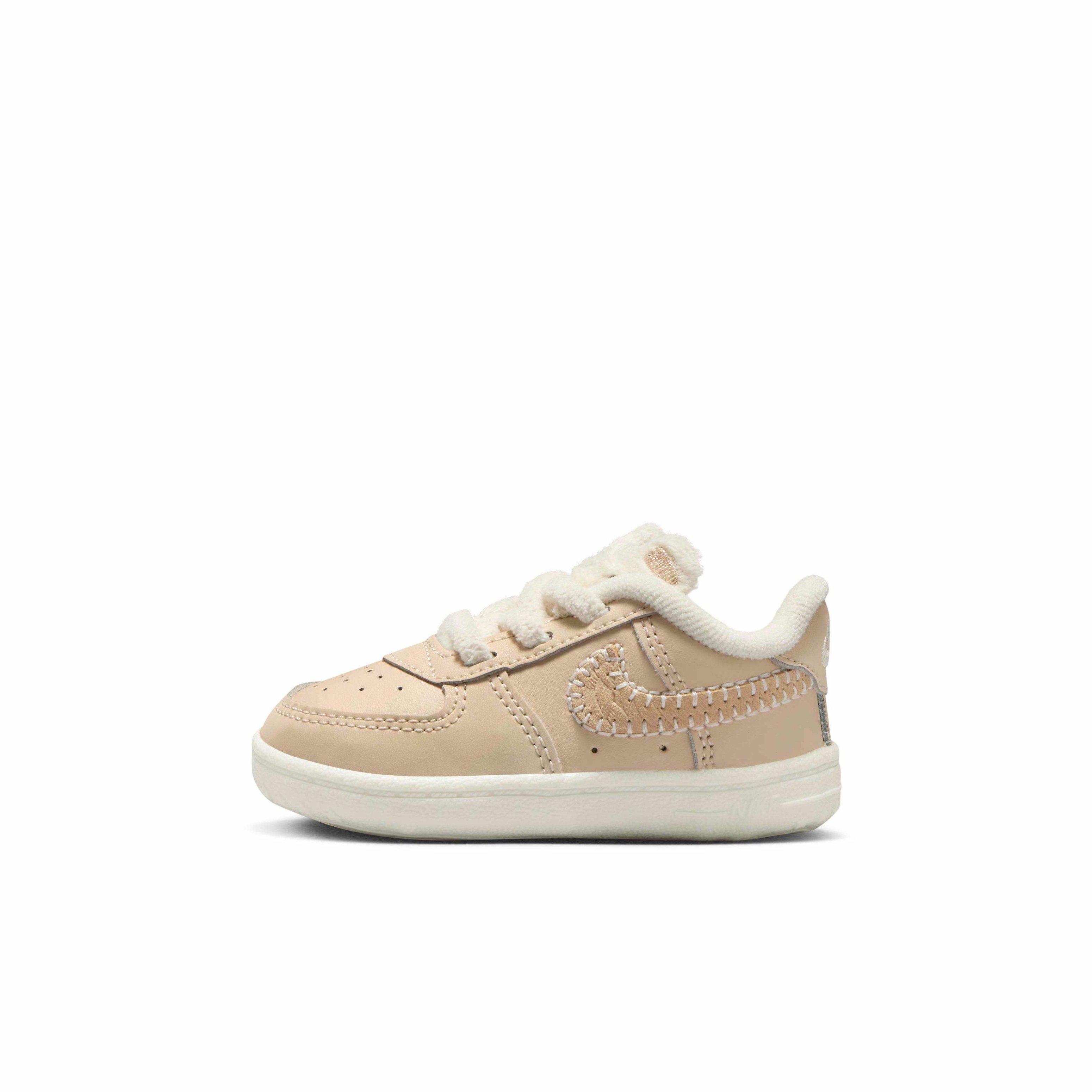 Nike Force 1 Crib Infant Boys' "Sanddrift/Sail/Dark Raisin/Pale Ivory" Shoe