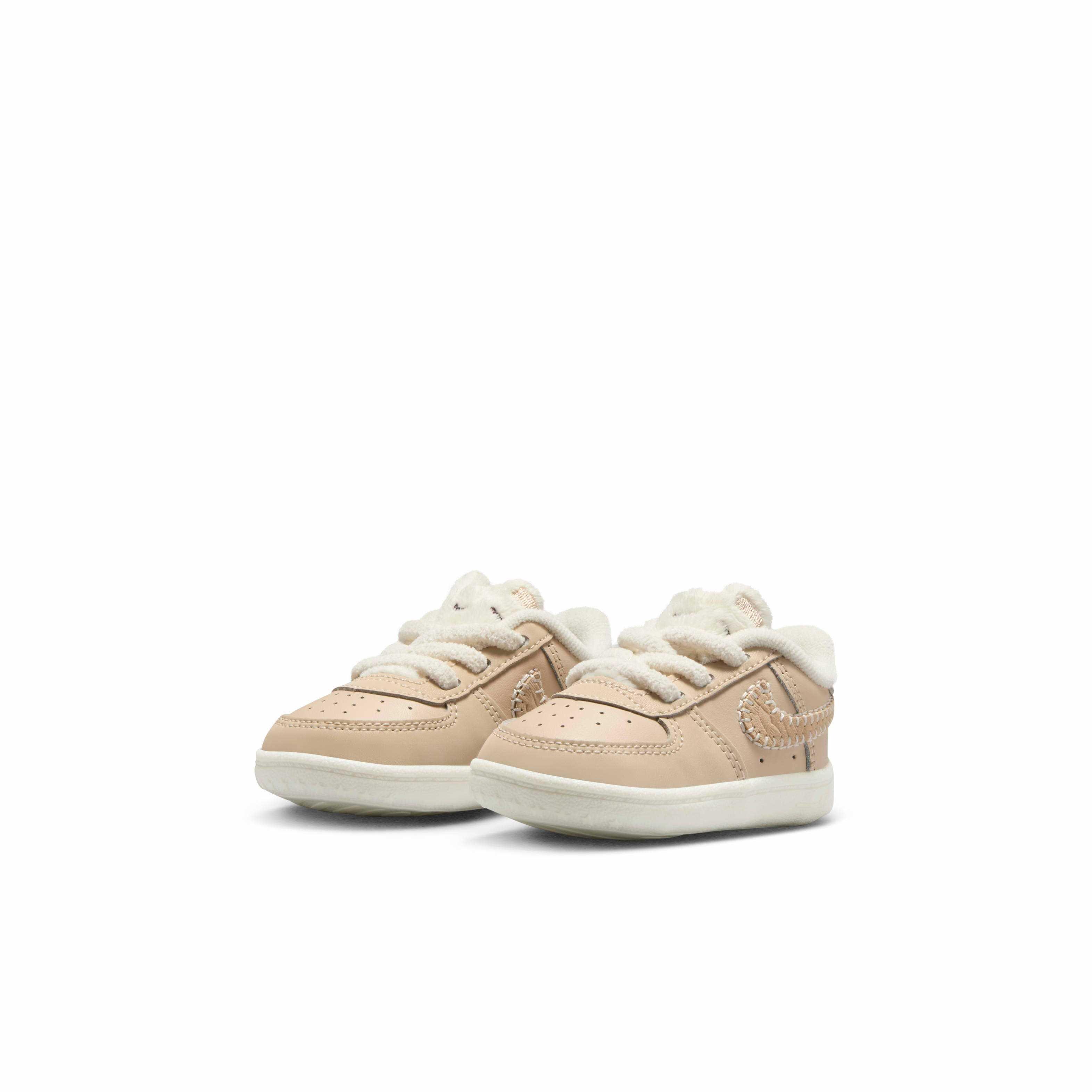 Nike Force 1 Crib Infant Boys' "Sanddrift/Sail/Dark Raisin/Pale Ivory" Shoe