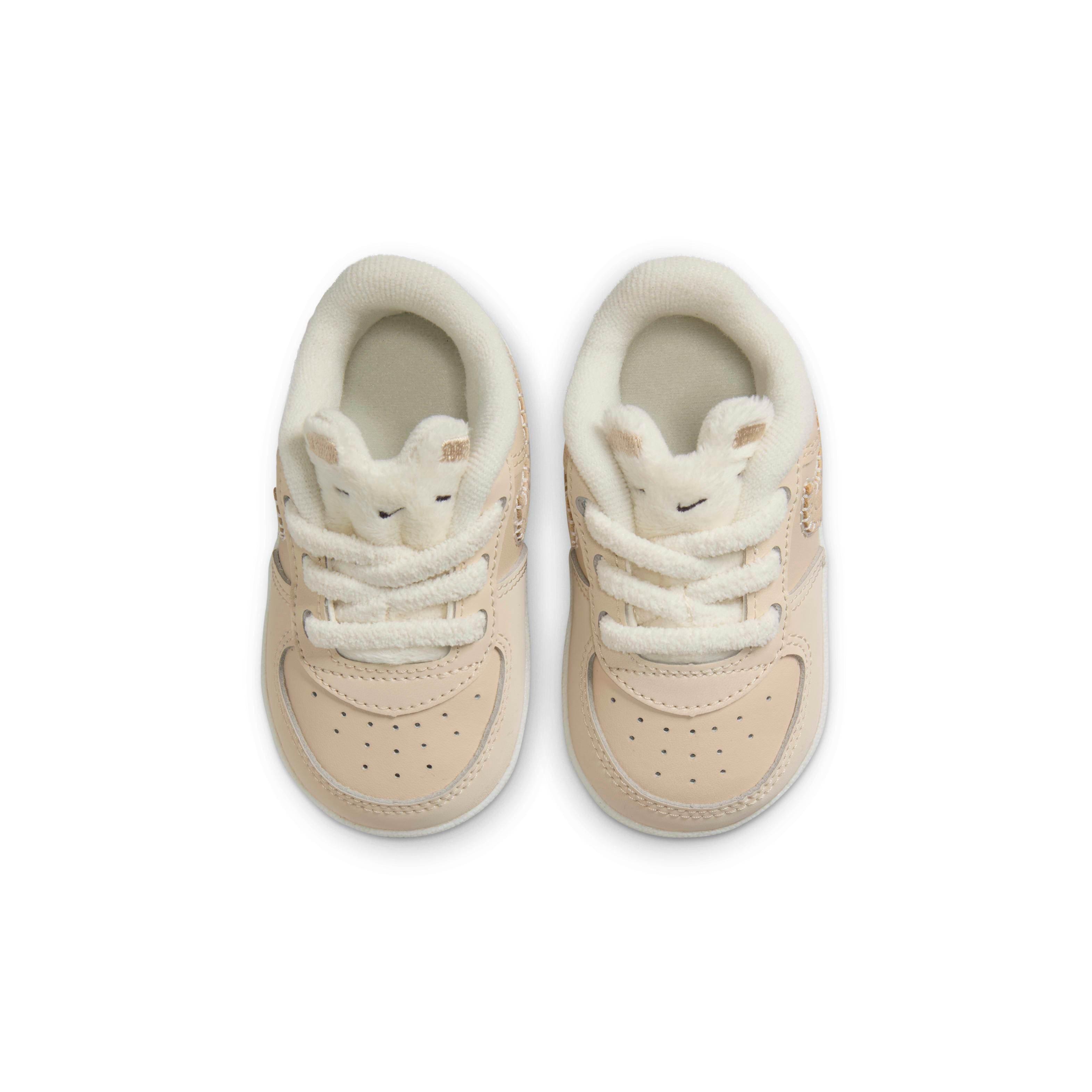 Nike Force 1 Crib Infant Boys' "Sanddrift/Sail/Dark Raisin/Pale Ivory" Shoe