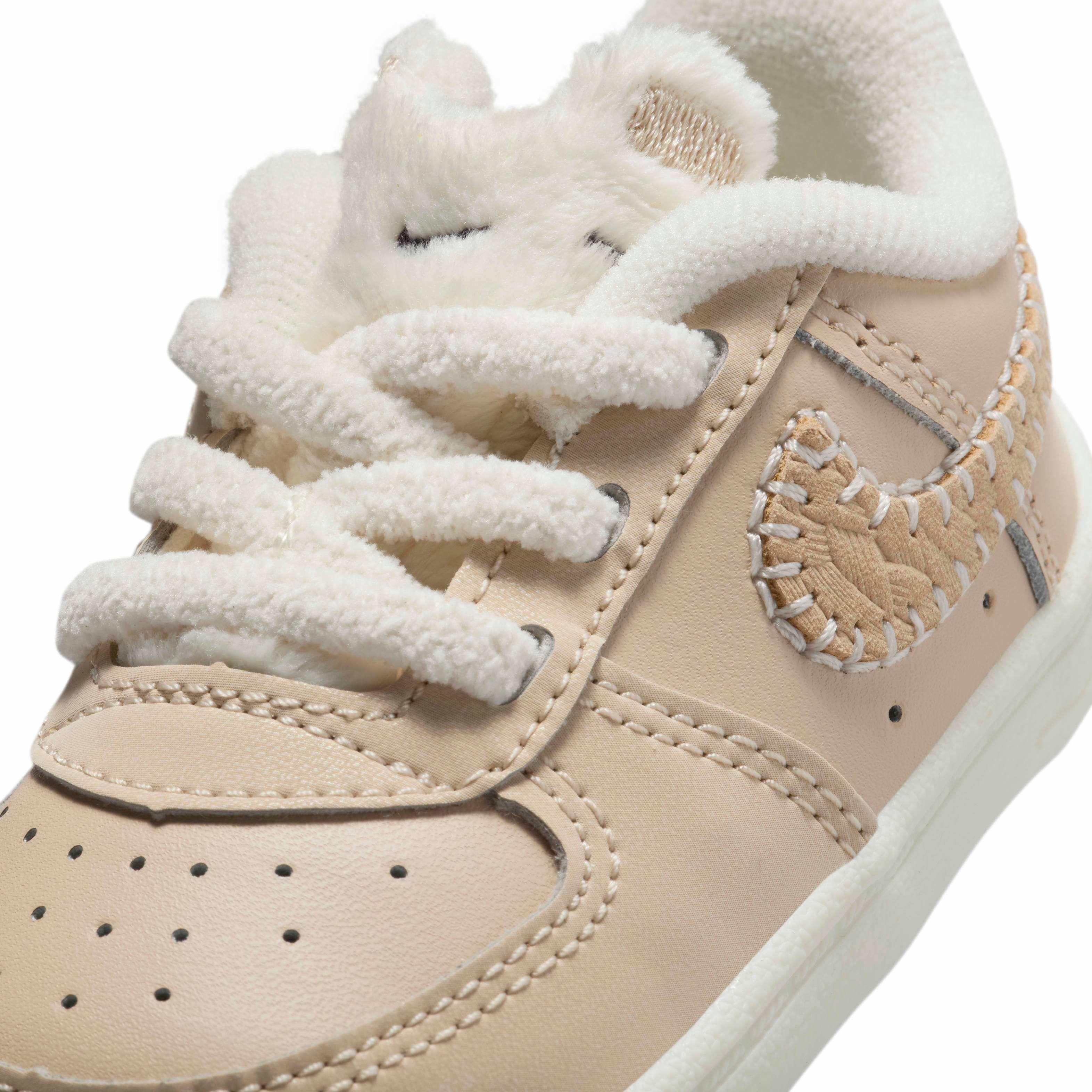 Nike Force 1 Crib Infant Boys' "Sanddrift/Sail/Dark Raisin/Pale Ivory" Shoe