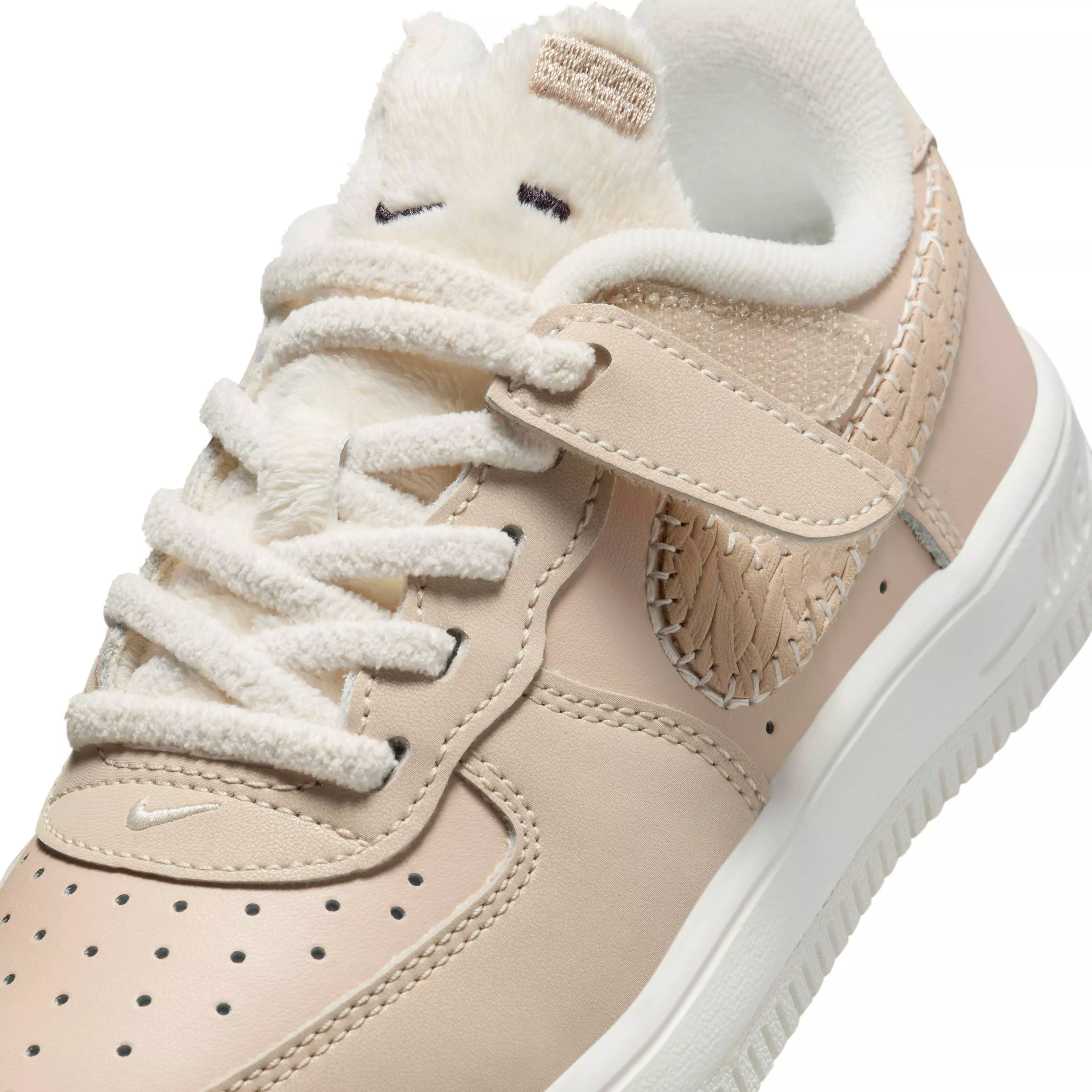 Nike Force 1 Low EasyOn "Sanddrift/Sail/Dark Raisin/Pale Ivory" Preschool Boys' Shoe - SANDDRIFT/SAIL/DK RAISIN/IVORY
