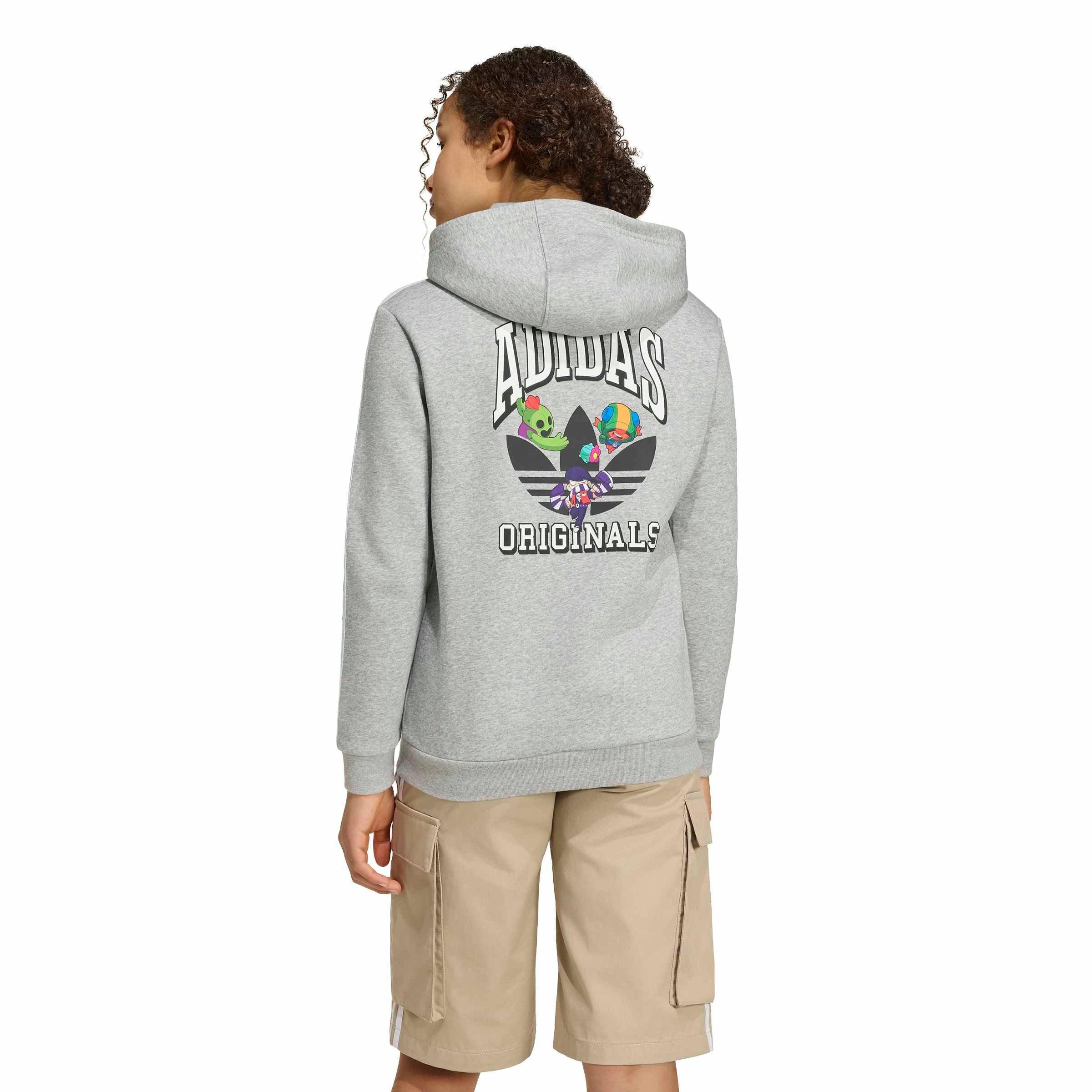 adidas Originals Big Kids' Graphic Loose Hoodie - Grey - GREY