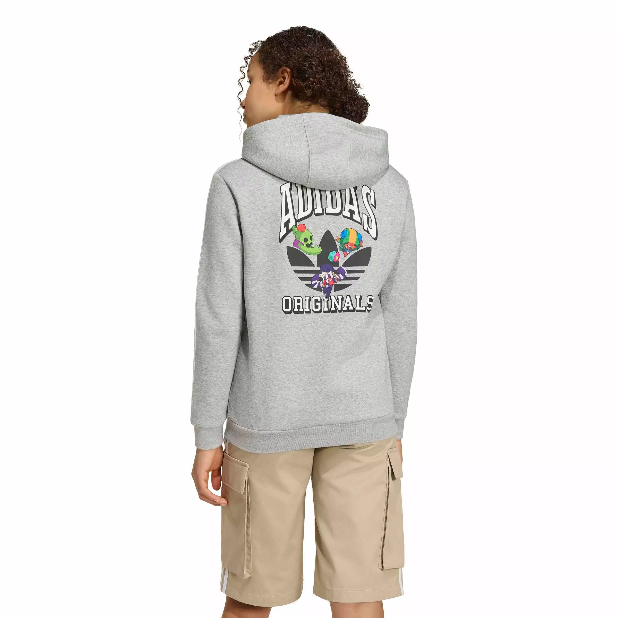 adidas Originals Big Kids' Graphic Loose Hoodie - Grey - GREY