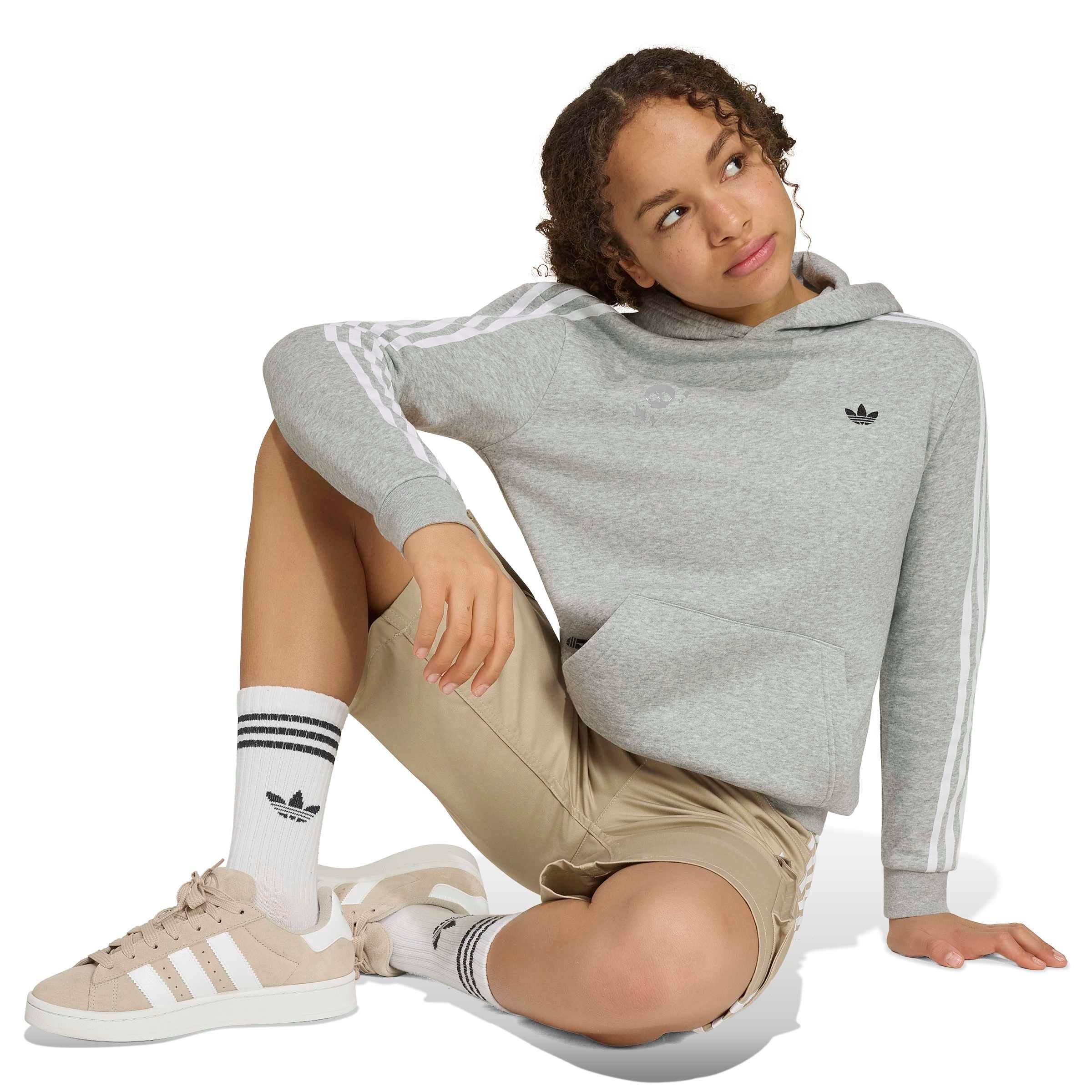 adidas Originals Big Kids' Graphic Loose Hoodie - Grey - GREY