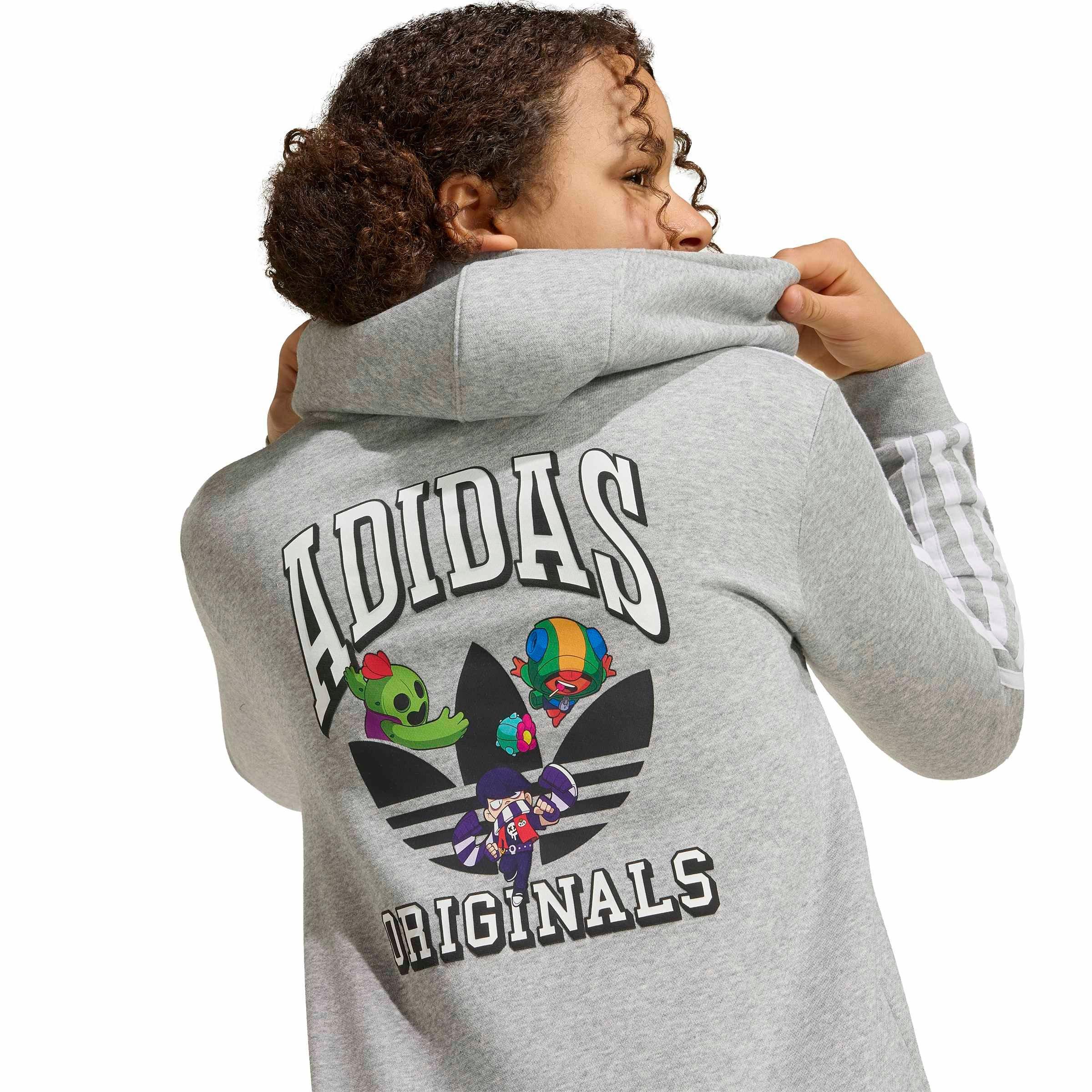adidas Originals Big Kids' Graphic Loose Hoodie - Grey - GREY
